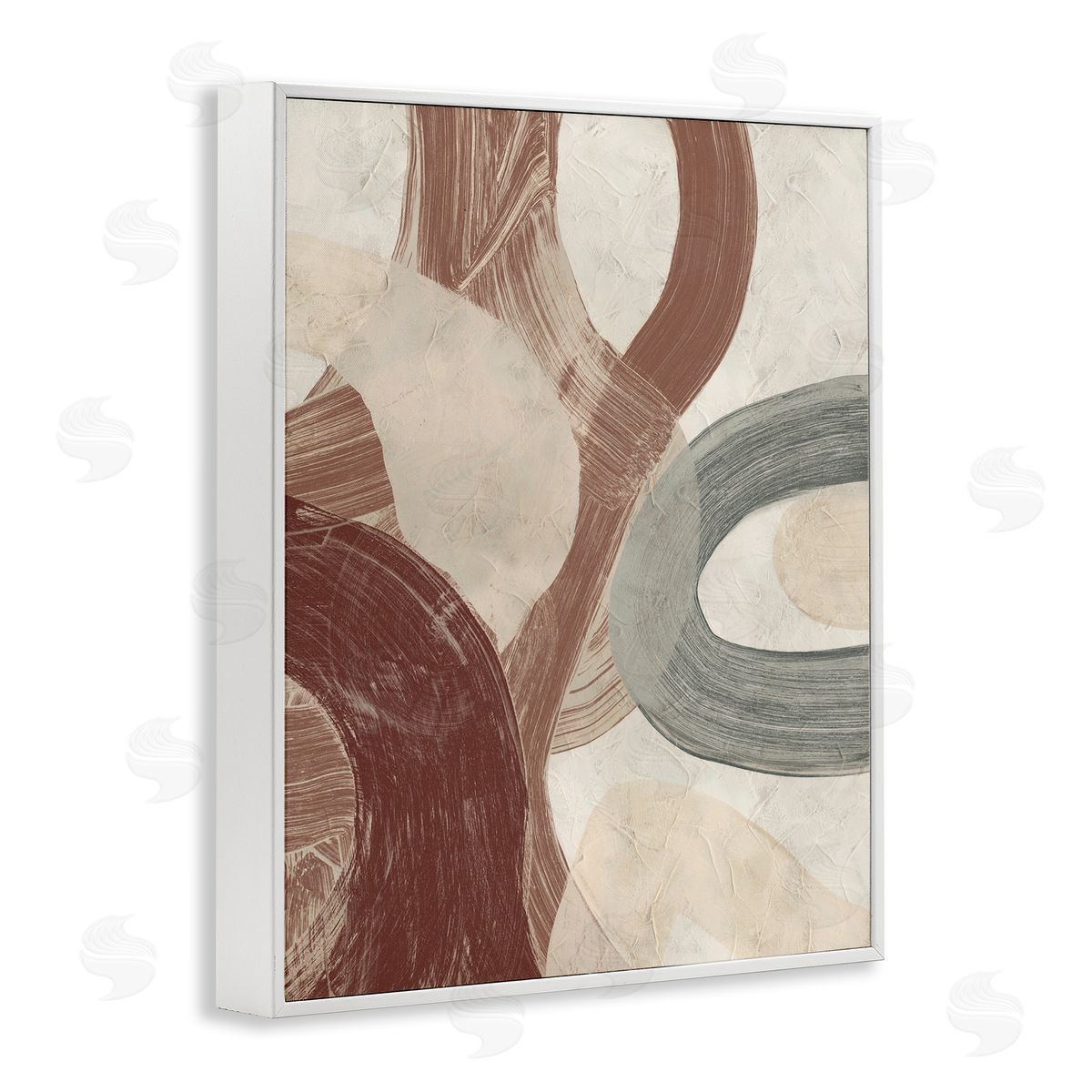 Neutral Shapes Expression White Frame Print Wall Art, Home Decor by June Erica Vess