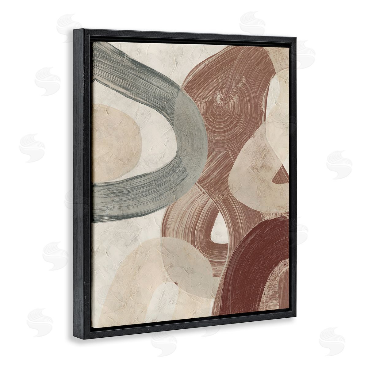 Abstract Southwestern Neutrals Black Floating Frame Canvas Wall Art, Home Decor by June Erica Vess