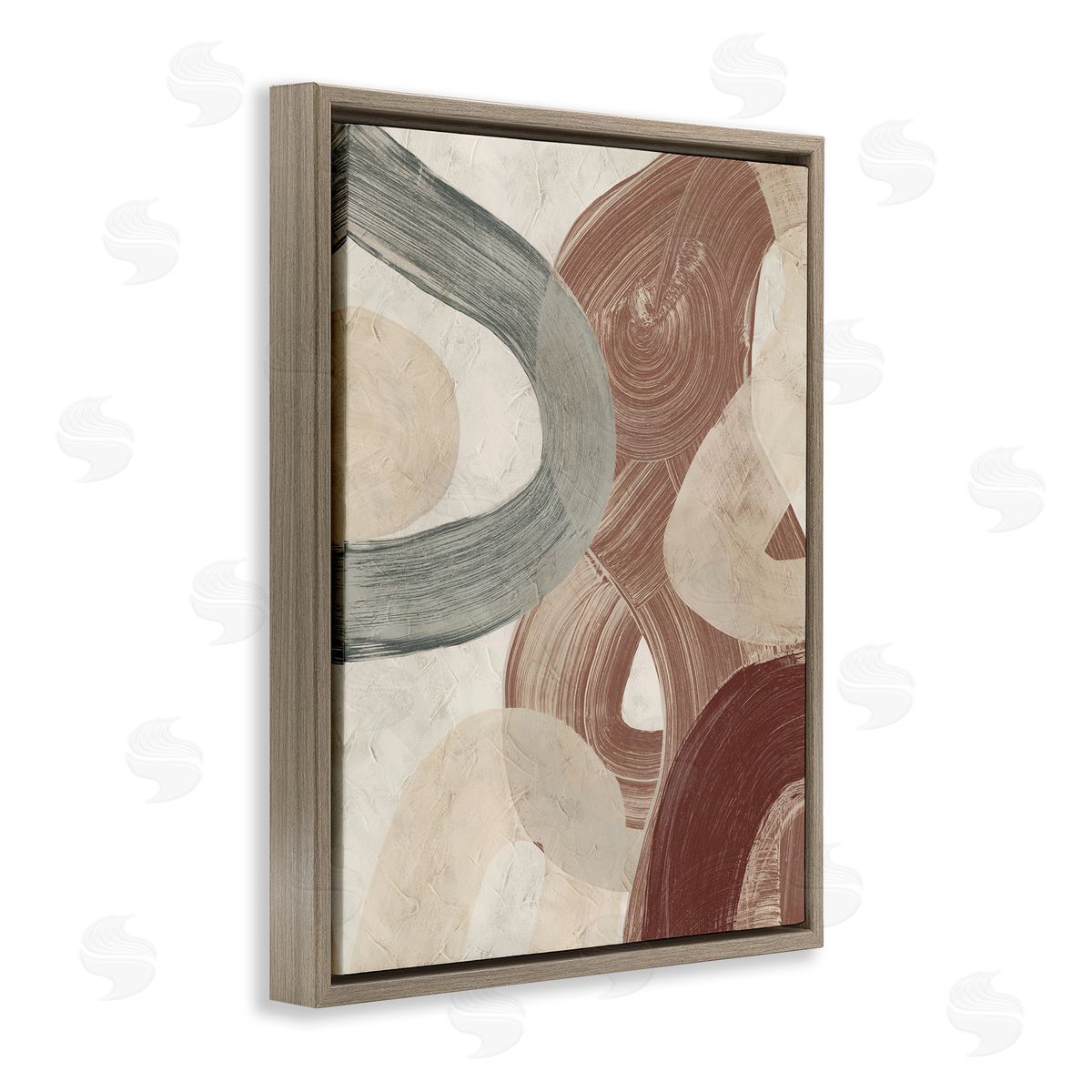 Abstract Southwestern Neutrals Brown Floating Frame Canvas Wall Art, Home Decor by June Erica Vess