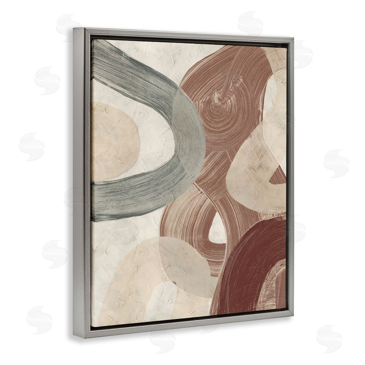 Abstract Southwestern Neutrals Grey Floating Frame Canvas Wall Art, Home Decor by June Erica Vess
