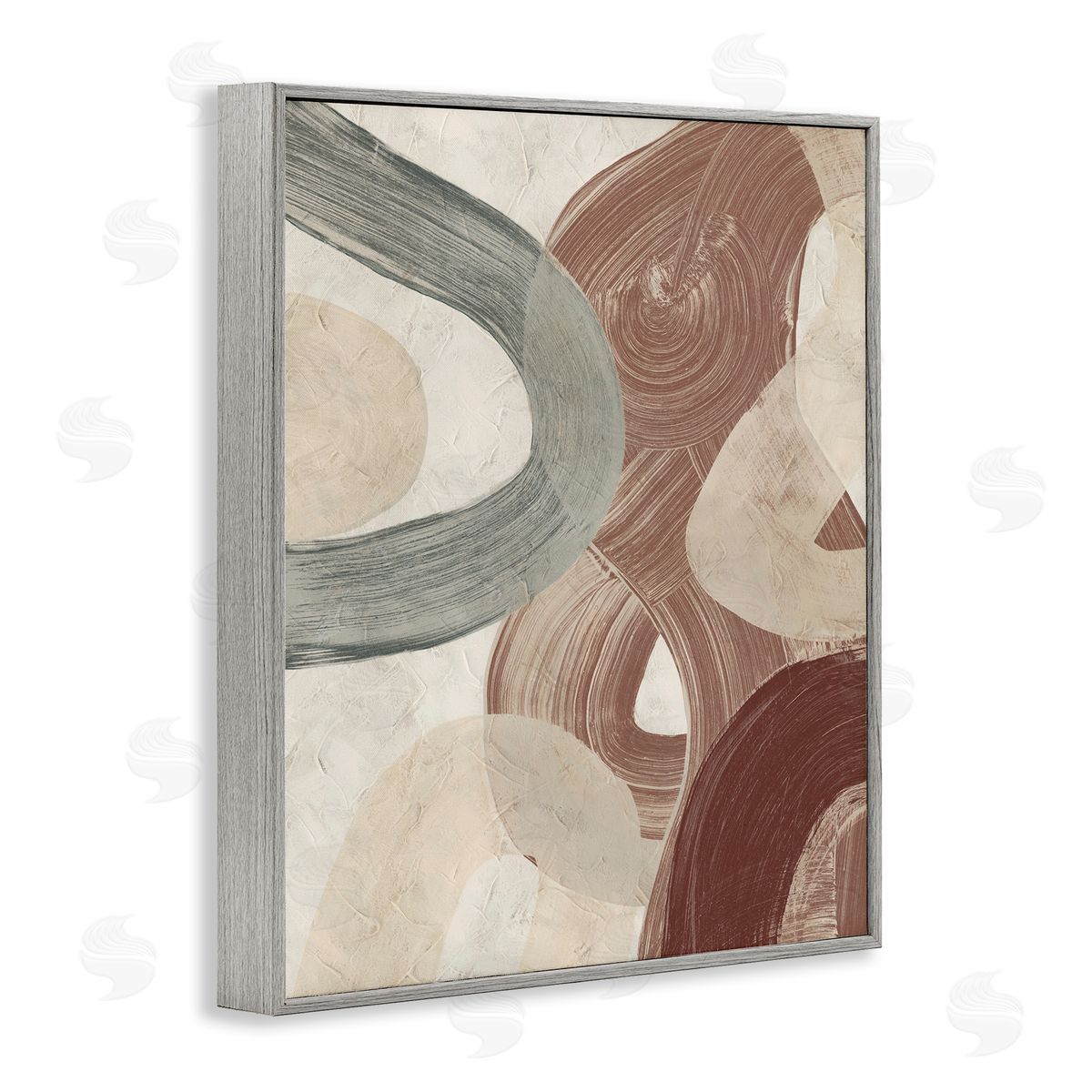Abstract Southwestern Neutrals Grey Frame Print Wall Art, Home Decor by June Erica Vess