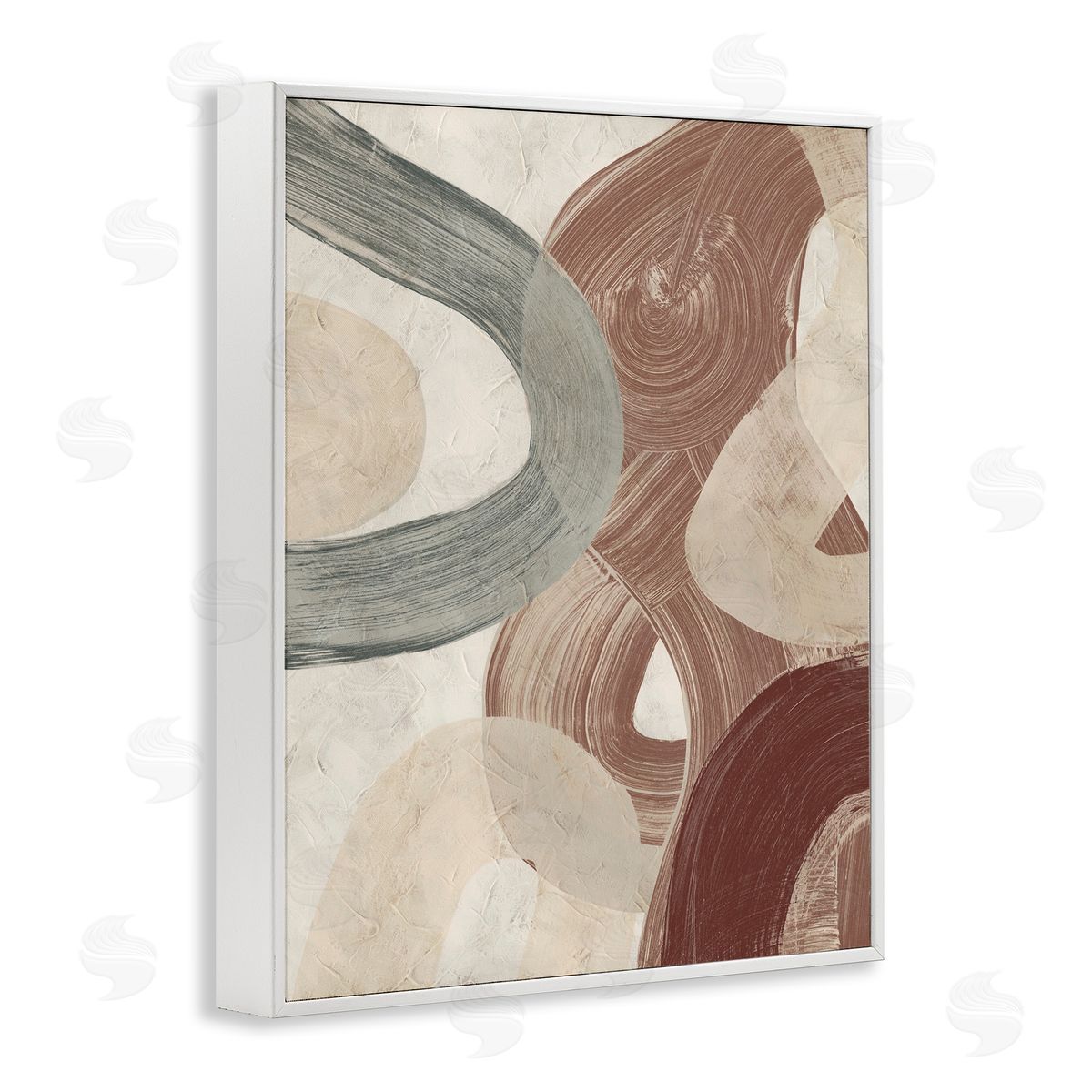 Abstract Southwestern Neutrals White Frame Print Wall Art, Home Decor by June Erica Vess