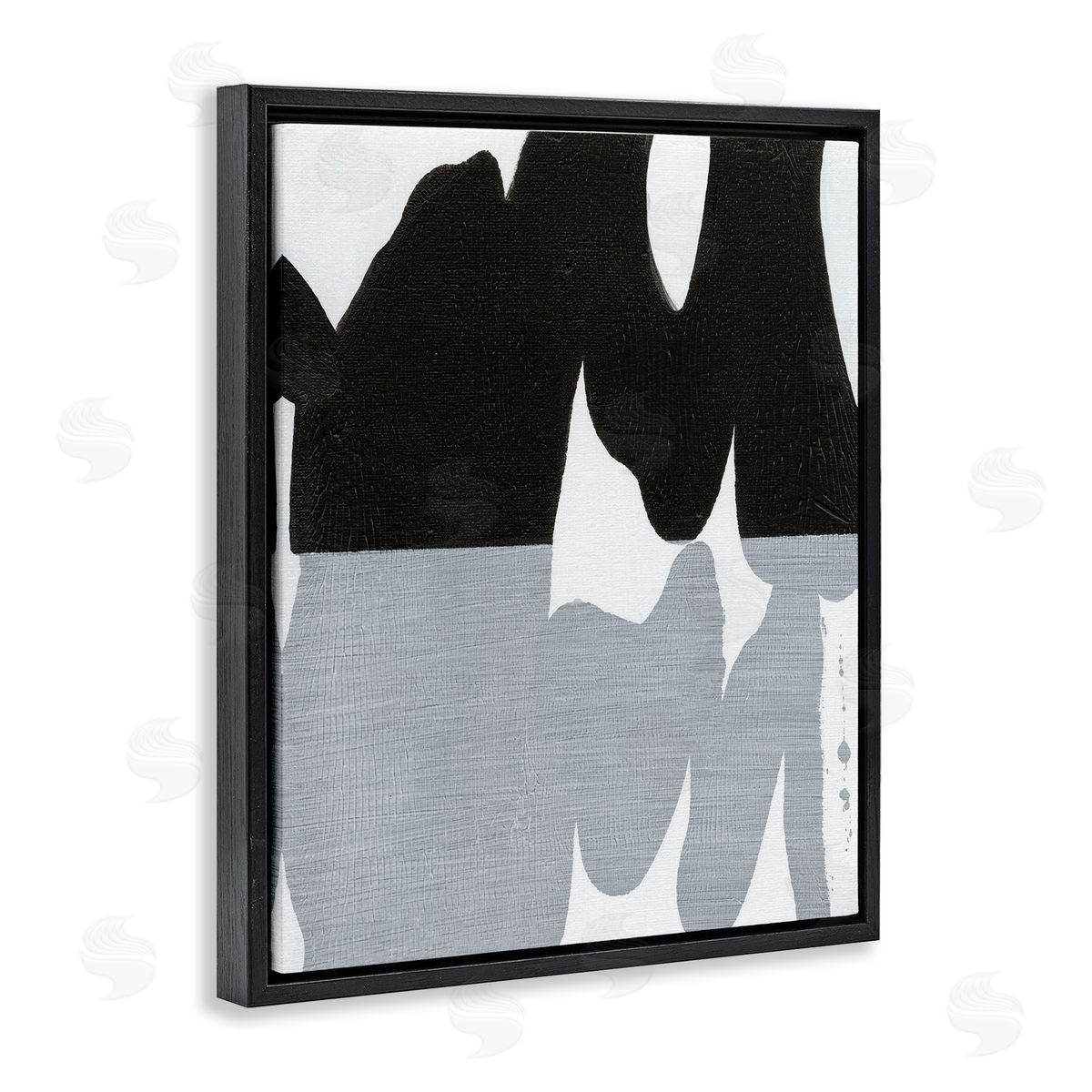 Black Organic Form Black Floating Frame Canvas Wall Art, Home Decor by Jodi Fuchs