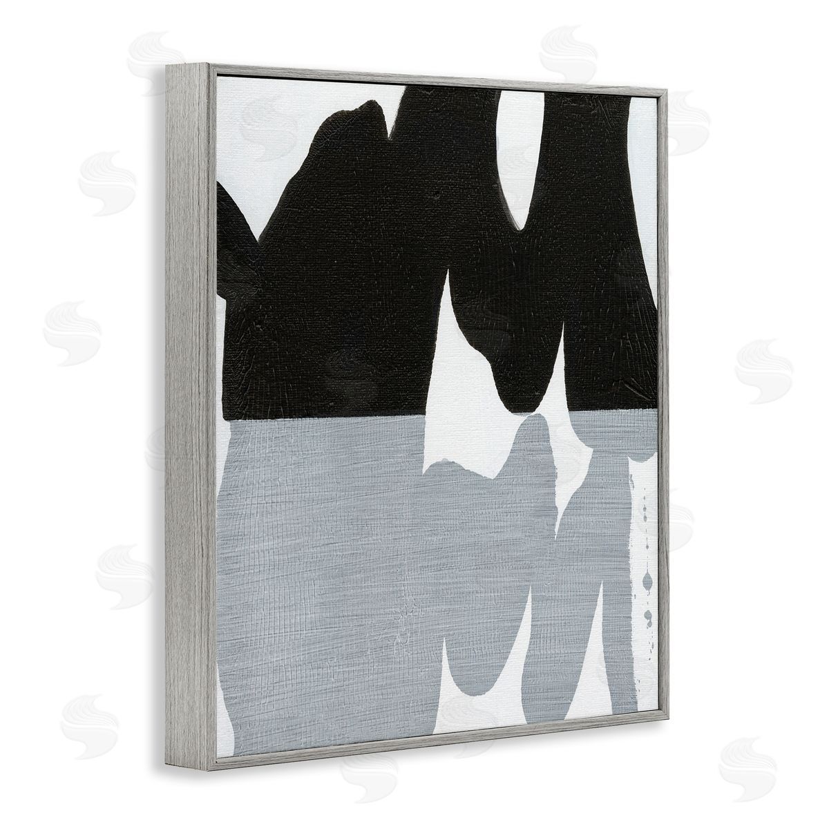 Black Organic Form Grey Frame Print Wall Art, Home Decor by Jodi Fuchs