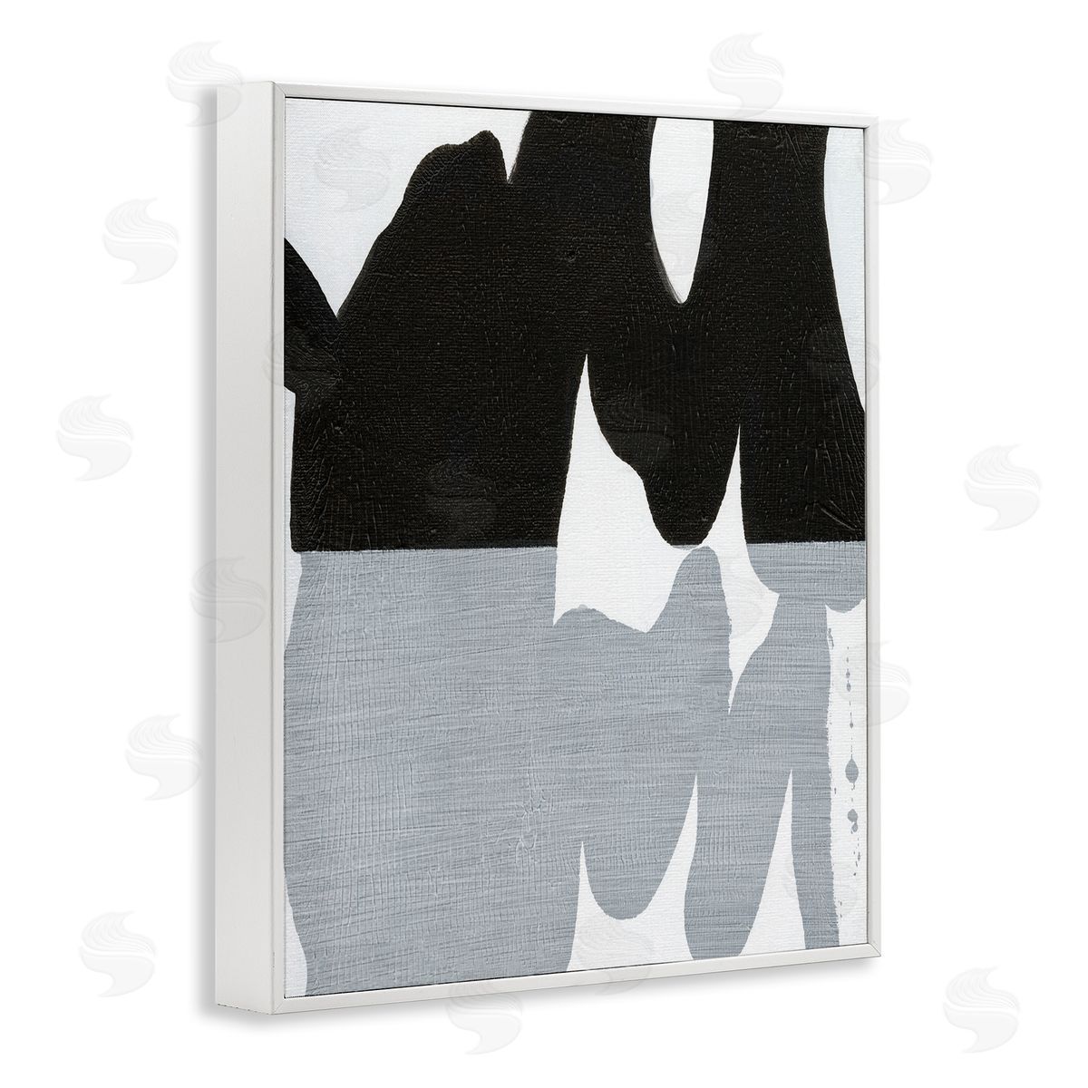 Black Organic Form White Frame Print Wall Art, Home Decor by Jodi Fuchs