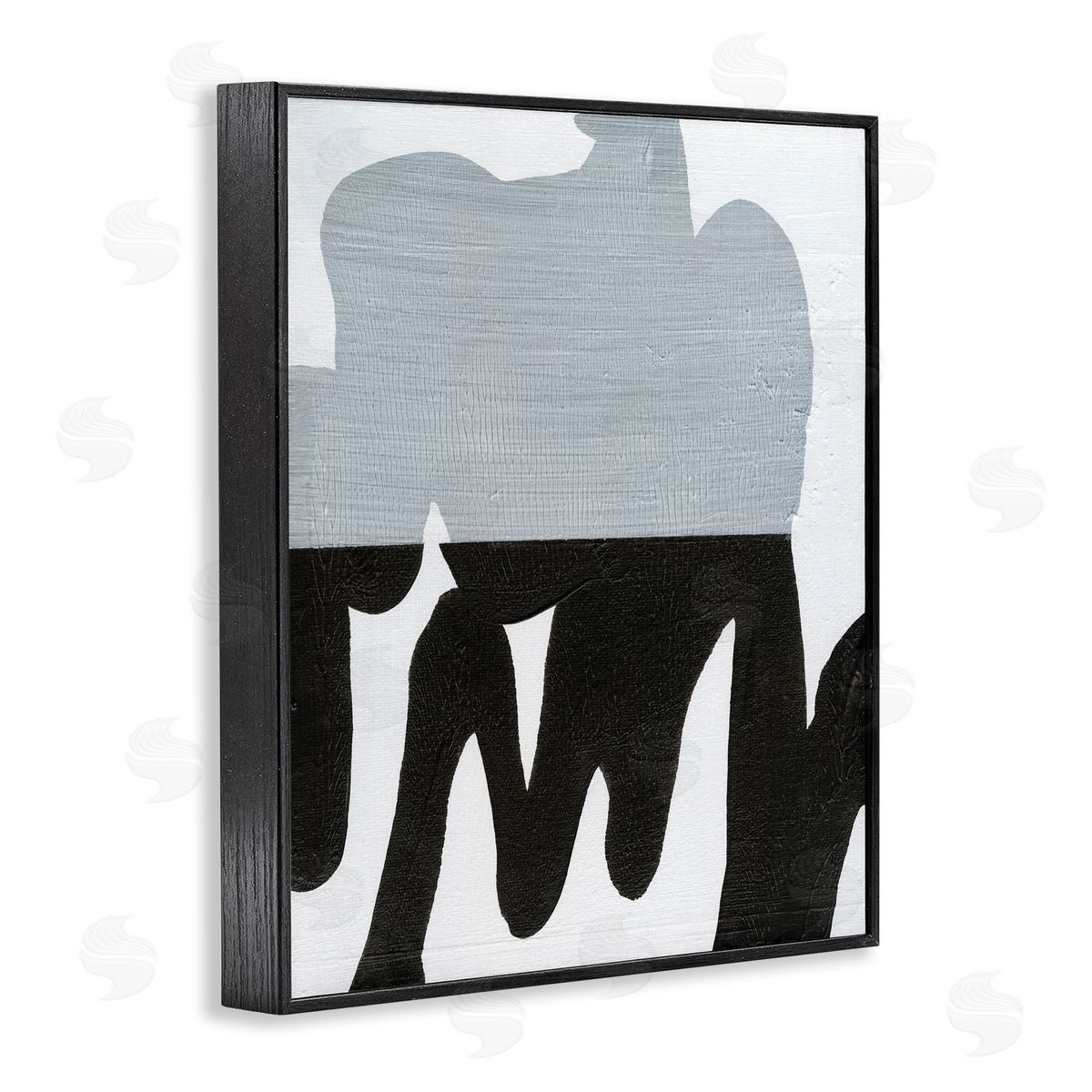 Opaque Black and Grey Form Black Frame Print Wall Art, Home Decor by Jodi Fuchs