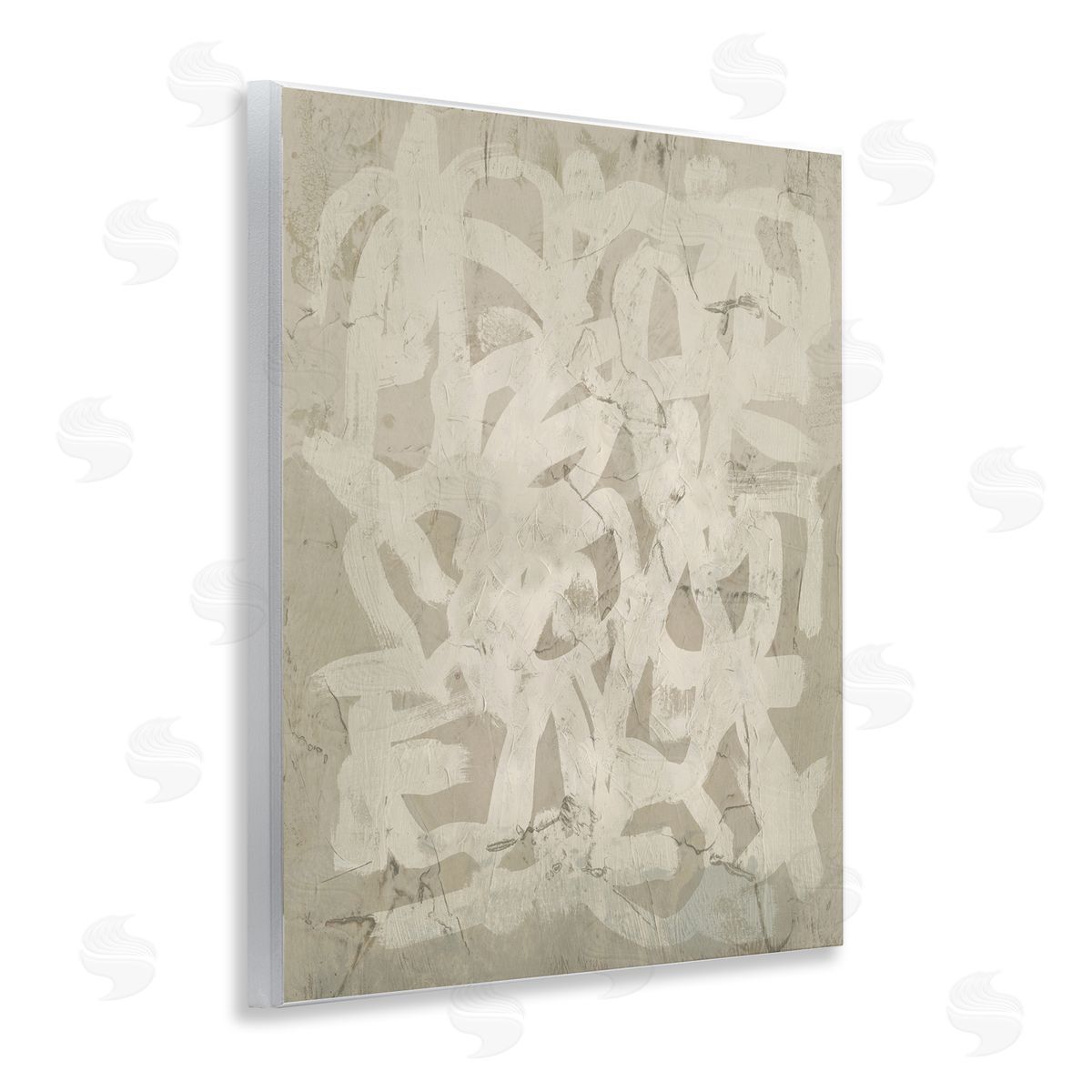 Neutral Chaotic Pattern Wood Plaque Wall Art, Home Decor by June Erica Vess