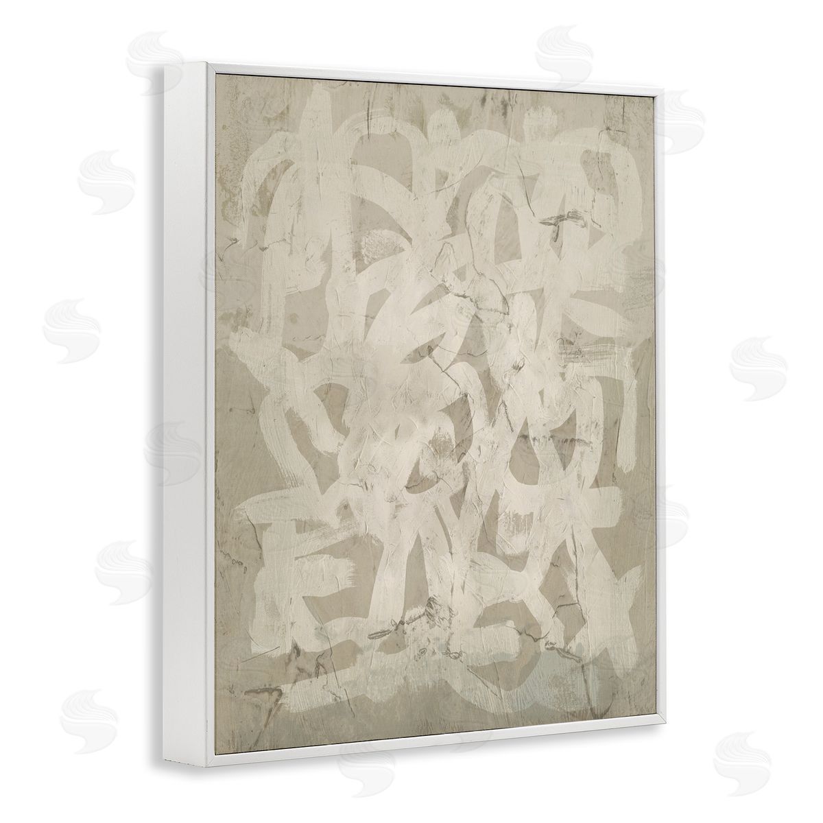 Neutral Chaotic Pattern White Frame Print Wall Art, Home Decor by June Erica Vess