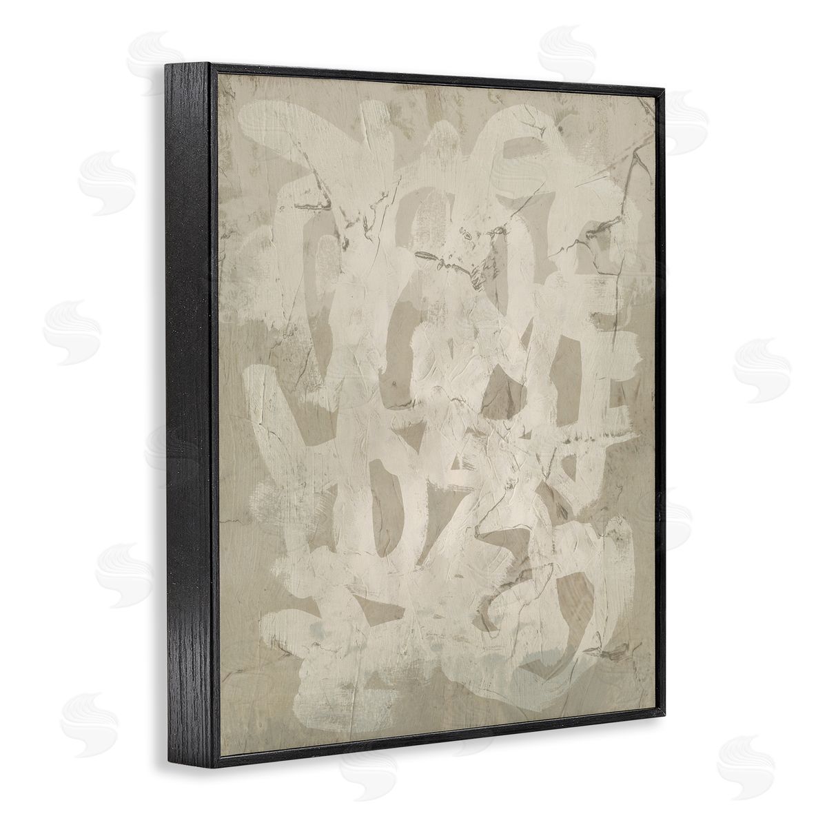Neutral Scribble Pattern Black Frame Print Wall Art, Home Decor by June Erica Vess
