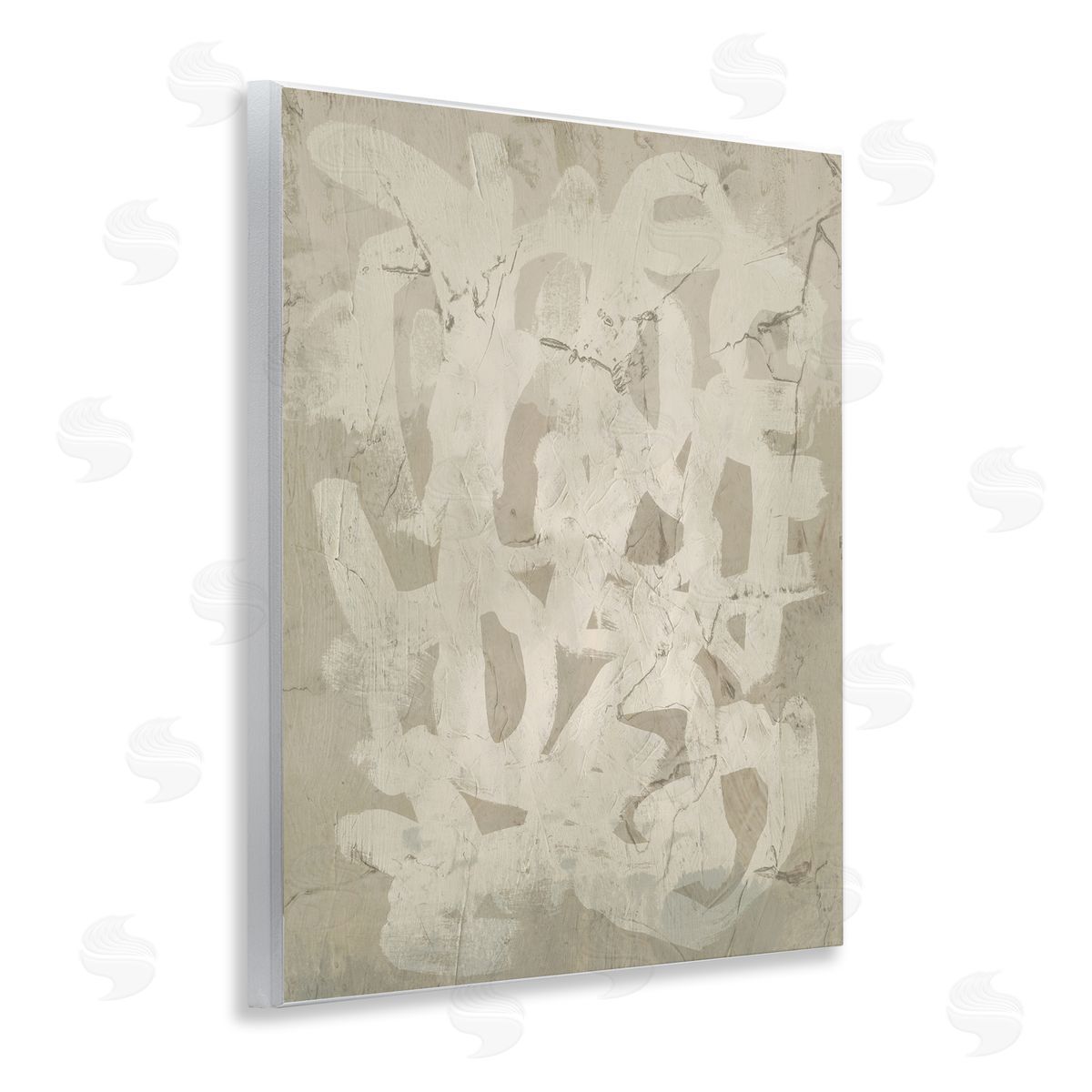 Neutral Scribble Pattern Wood Plaque Wall Art, Home Decor by June Erica Vess