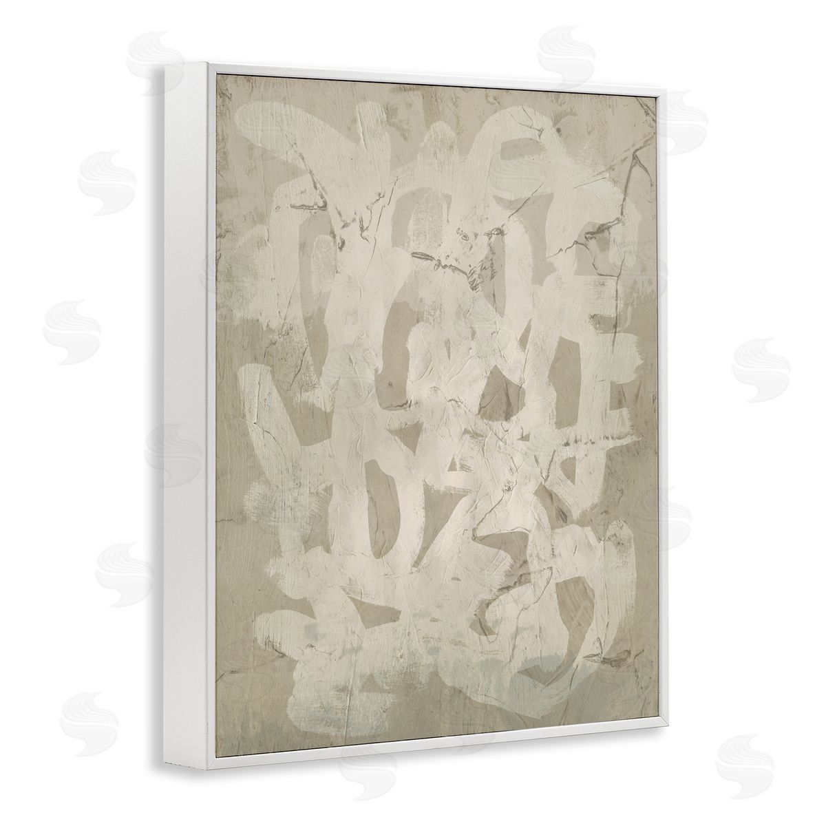 Neutral Scribble Pattern White Frame Print Wall Art, Home Decor by June Erica Vess