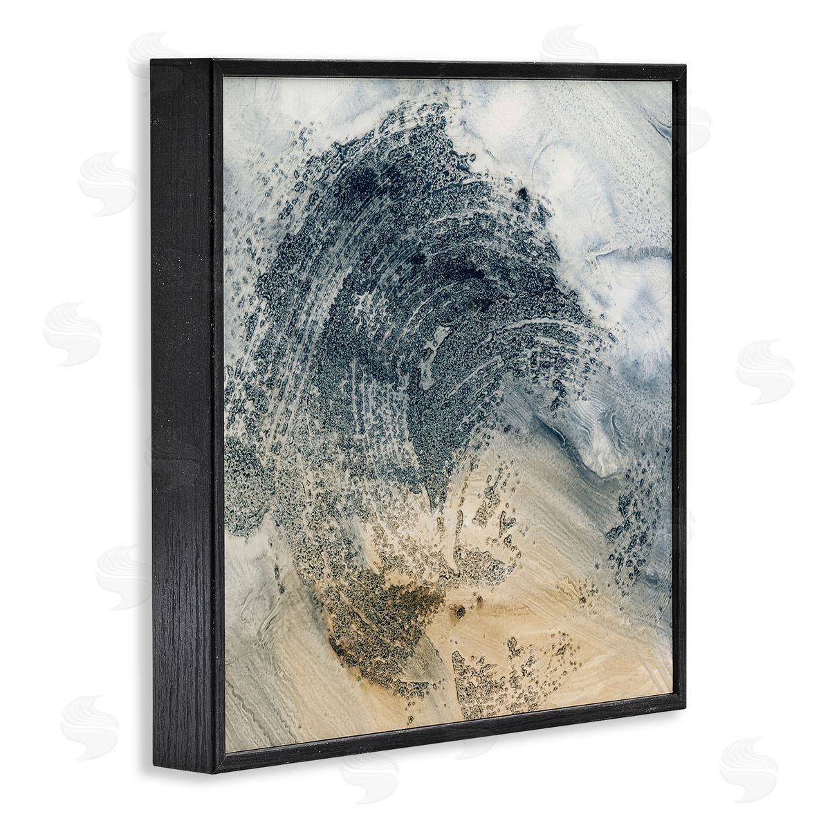 Brushed Abstract Paint Black Frame Print Wall Art, Home Decor by Ethan Harper