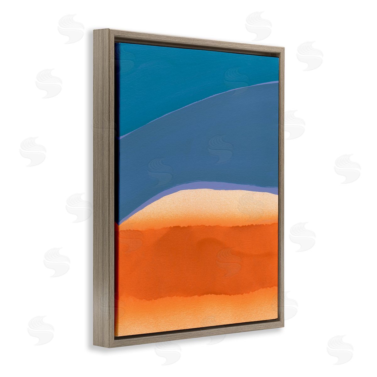 Modern Desert Sunrise Brown Floating Frame Canvas Wall Art, Home Decor by Jodi Fuchs