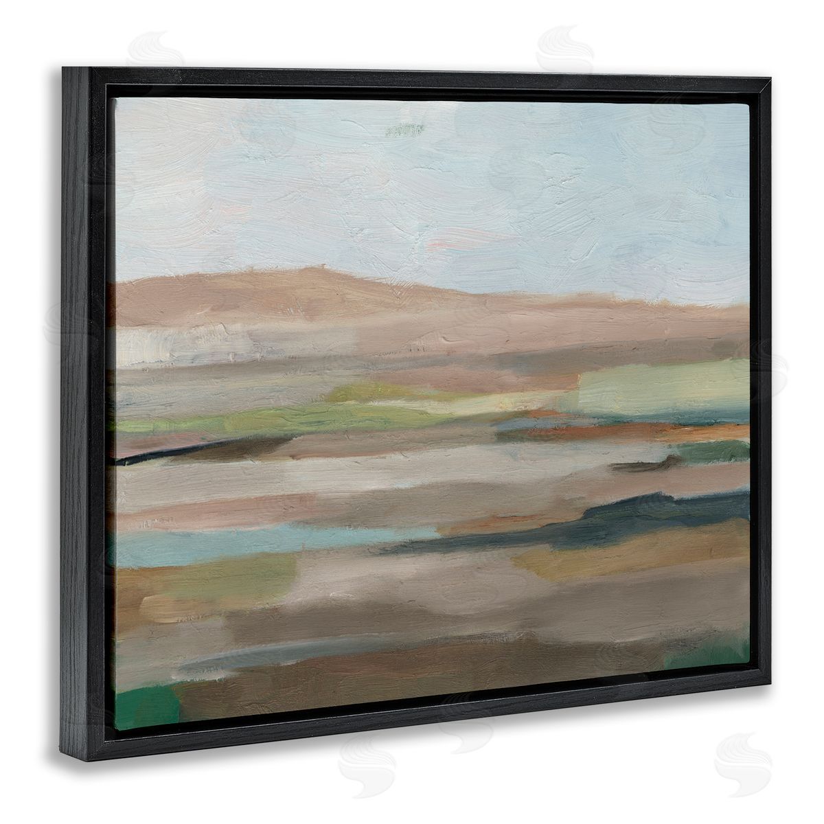 Scenic Desert Landscape Black Floating Frame Canvas Wall Art, Home Decor by Ethan Harper