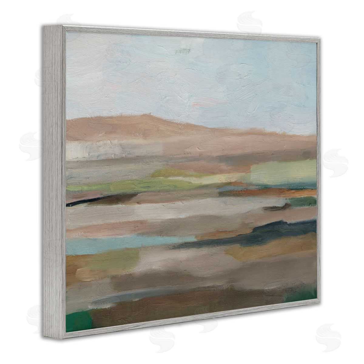 Scenic Desert Landscape Grey Frame Print Wall Art, Home Decor by Ethan Harper