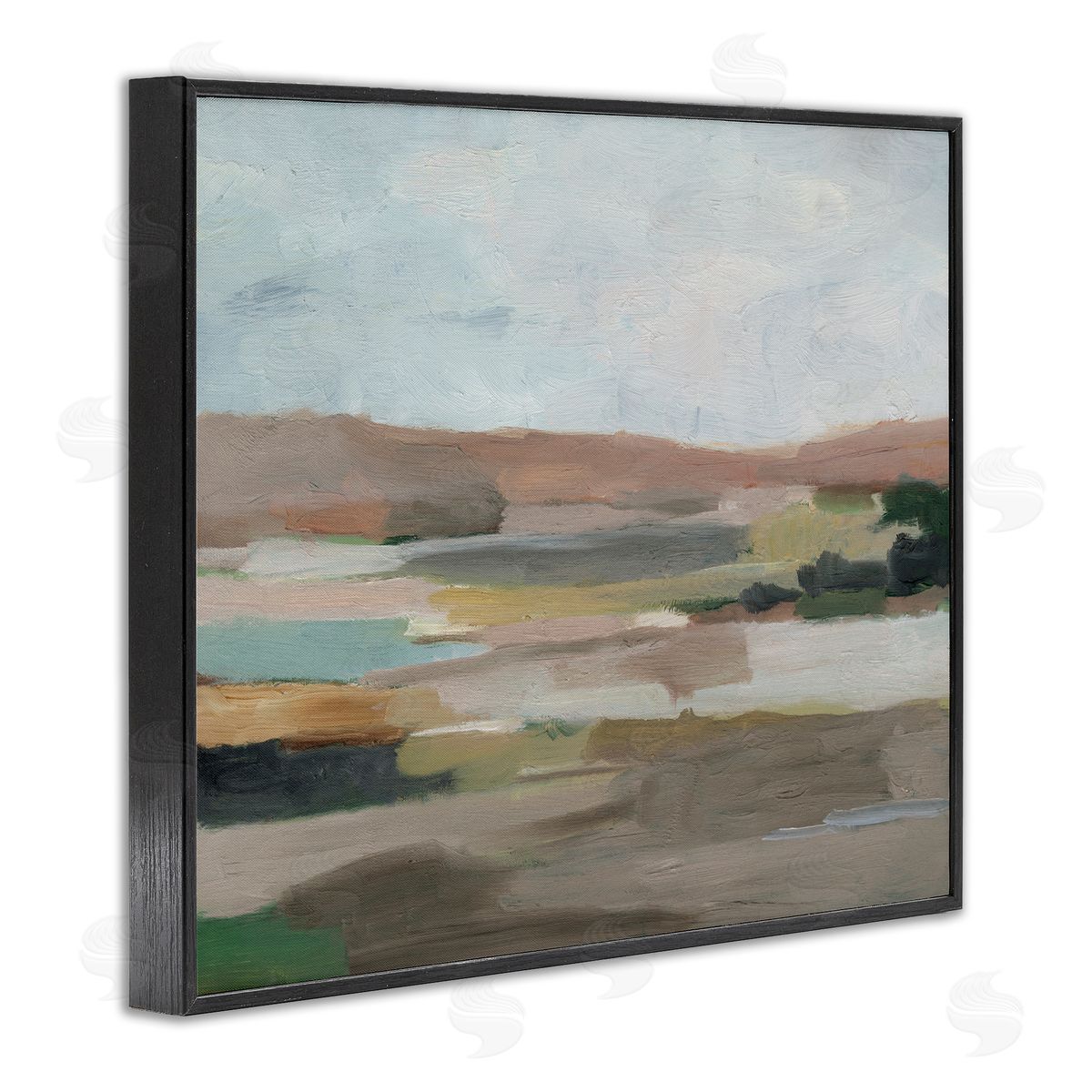 Neutral Desert Hills Black Frame Print Wall Art, Home Decor by Ethan Harper