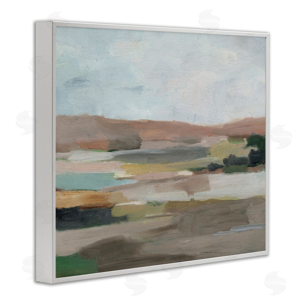 Neutral Desert Hills White Frame Print Wall Art, Home Decor by Ethan Harper