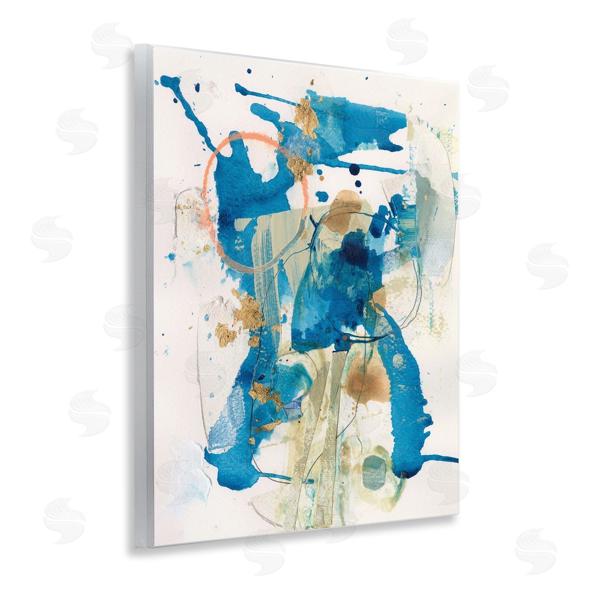 Blue Chaotic Splash Wood Plaque Wall Art, Home Decor by Allison Ford