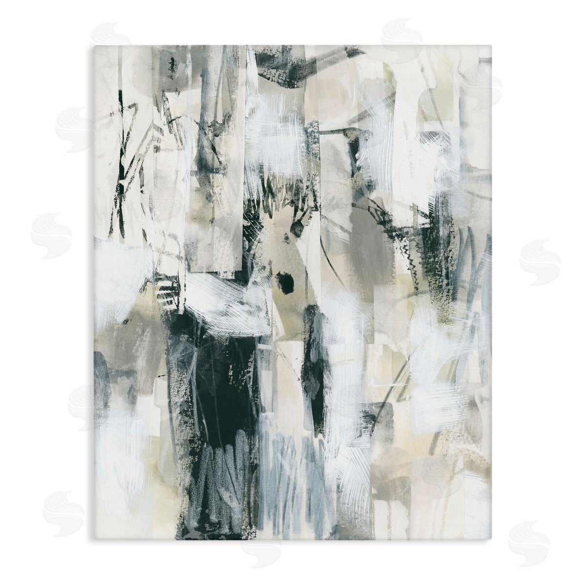 Expressive Grey Abstraction Canvas Wall Art, Home Decor by June Erica Vess