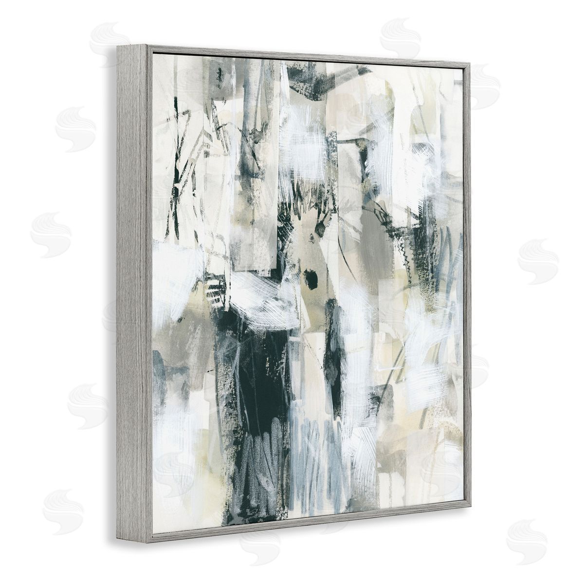 Expressive Grey Abstraction Grey Frame Print Wall Art, Home Decor by June Erica Vess