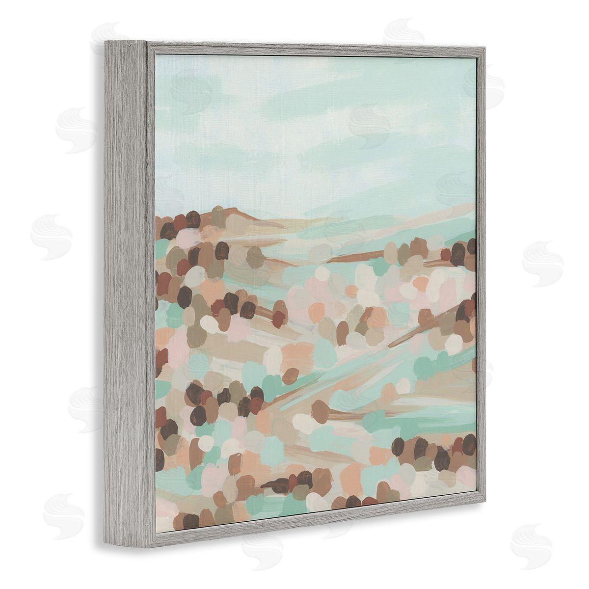 Impressionist Rural Landscape Grey Frame Print Wall Art, Home Decor by June Erica Vess