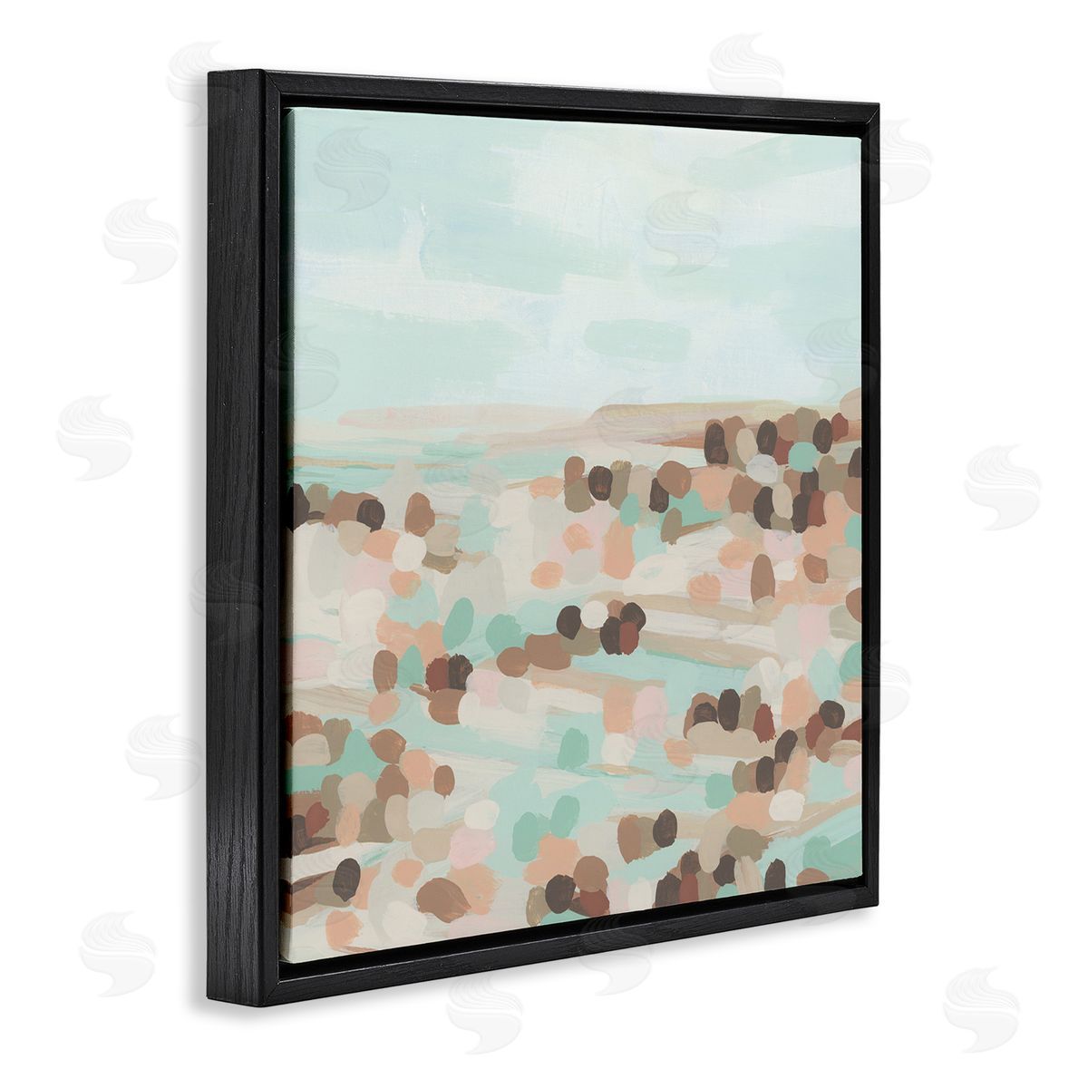 Desert Landscape Impression Black Floating Frame Canvas Wall Art, Home Decor by June Erica Vess