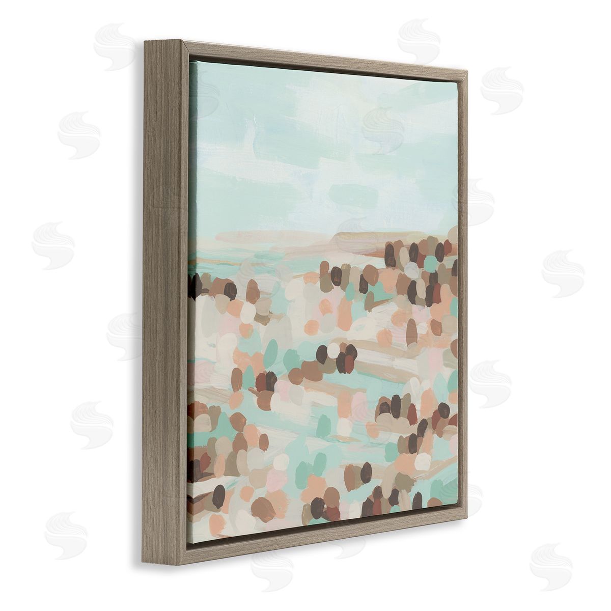 Desert Landscape Impression Brown Floating Frame Canvas Wall Art, Home Decor by June Erica Vess