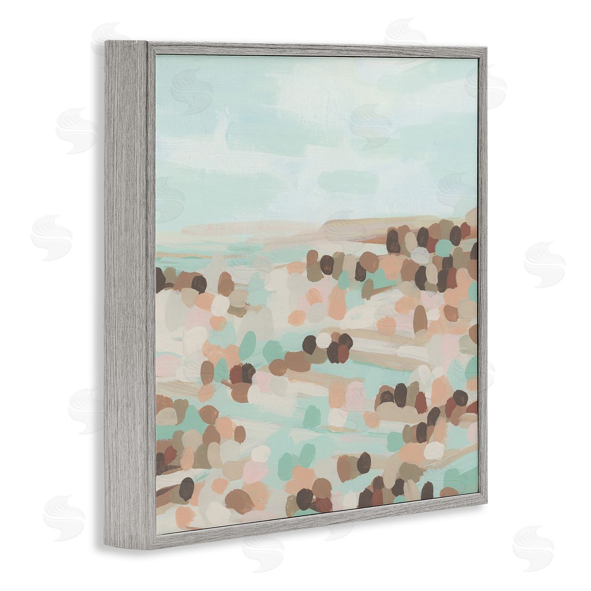 Desert Landscape Impression Grey Frame Print Wall Art, Home Decor by June Erica Vess