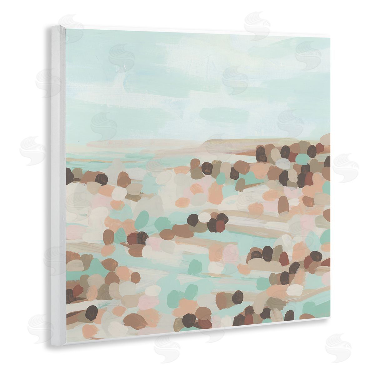 Desert Landscape Impression Wood Plaque Wall Art, Home Decor by June Erica Vess