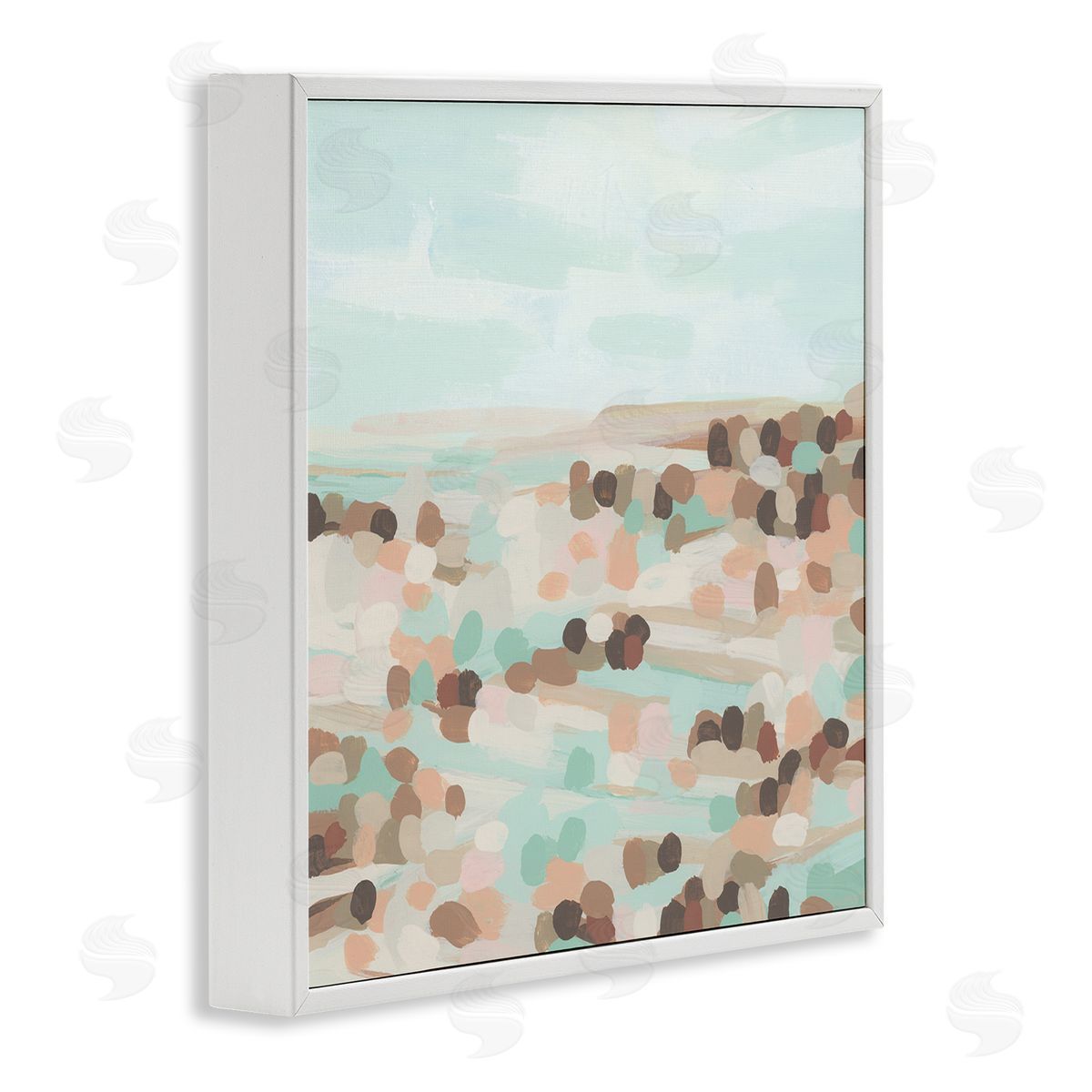Desert Landscape Impression White Frame Print Wall Art, Home Decor by June Erica Vess