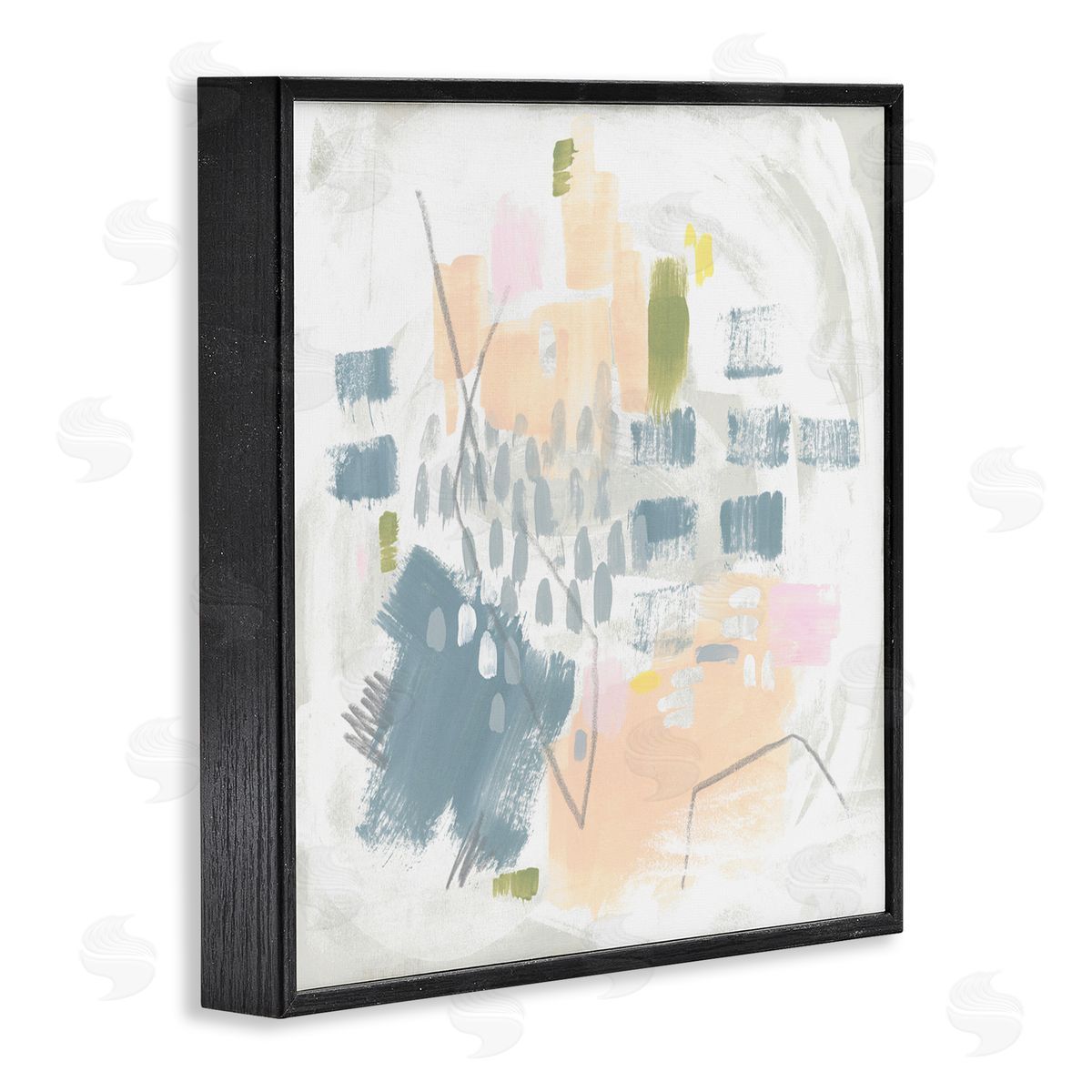 Centric Pastel Pattern Black Frame Print Wall Art, Home Decor by June Erica Vess