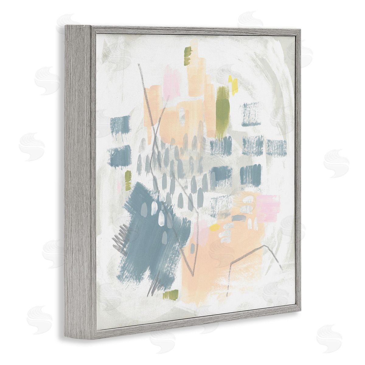 Centric Pastel Pattern Grey Frame Print Wall Art, Home Decor by June Erica Vess