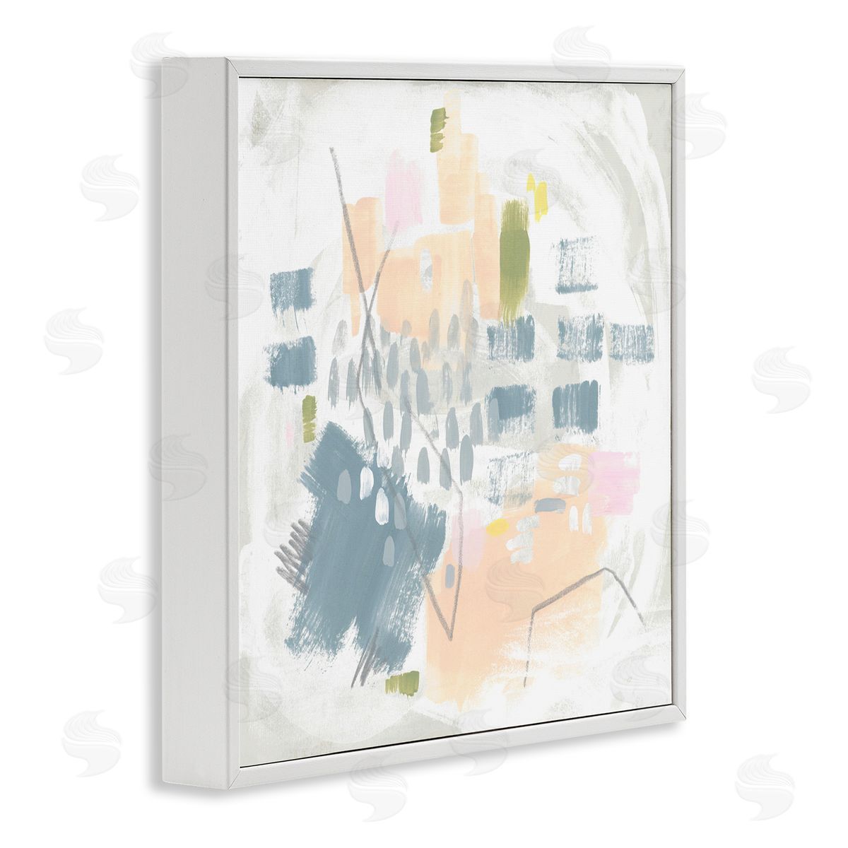 Centric Pastel Pattern White Frame Print Wall Art, Home Decor by June Erica Vess