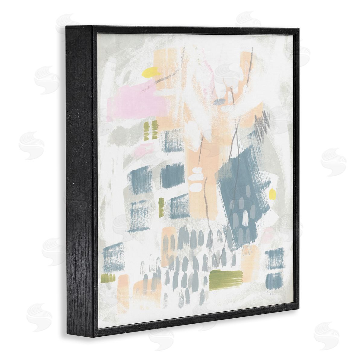 Pastel Patterned Expression Black Frame Print Wall Art, Home Decor by June Erica Vess