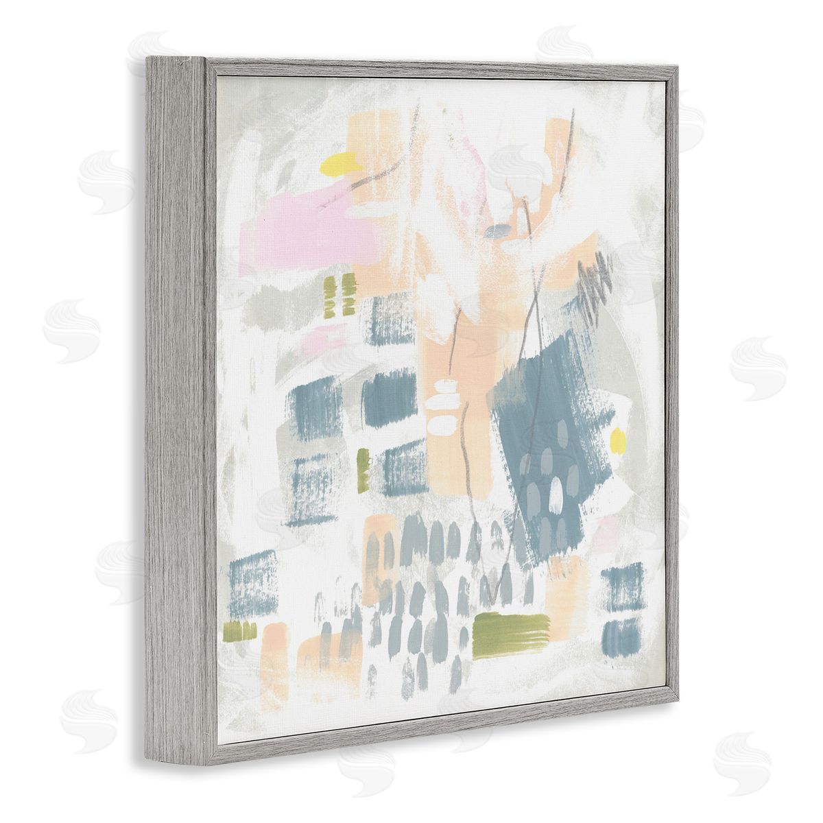 Pastel Patterned Expression Grey Frame Print Wall Art, Home Decor by June Erica Vess