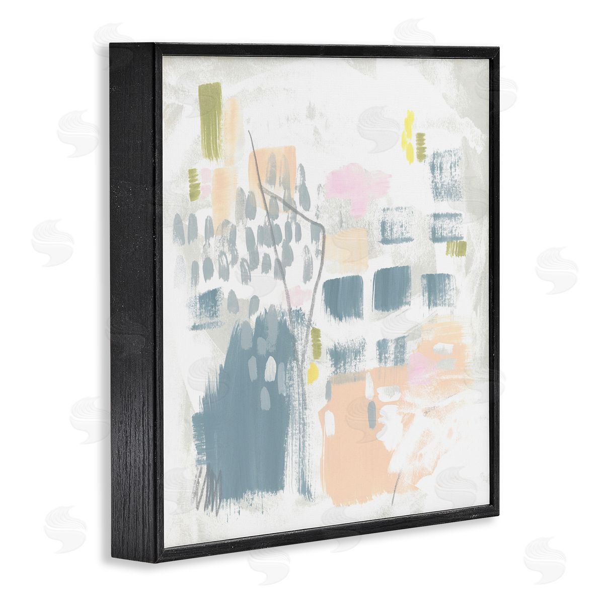 Varied Pastel Patterns Black Frame Print Wall Art, Home Decor by June Erica Vess