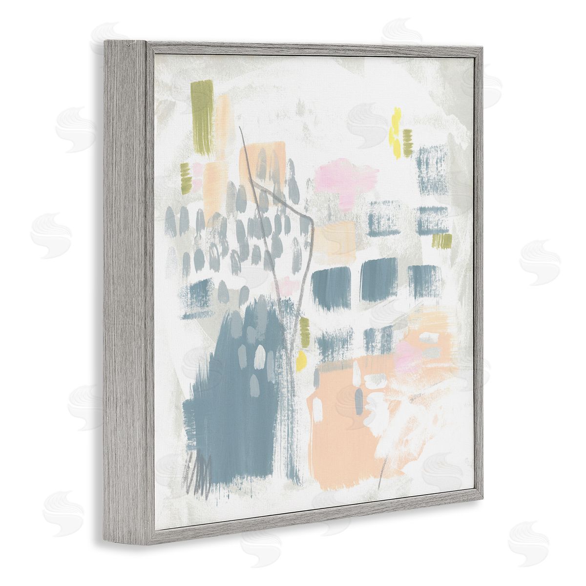 Varied Pastel Patterns Grey Frame Print Wall Art, Home Decor by June Erica Vess