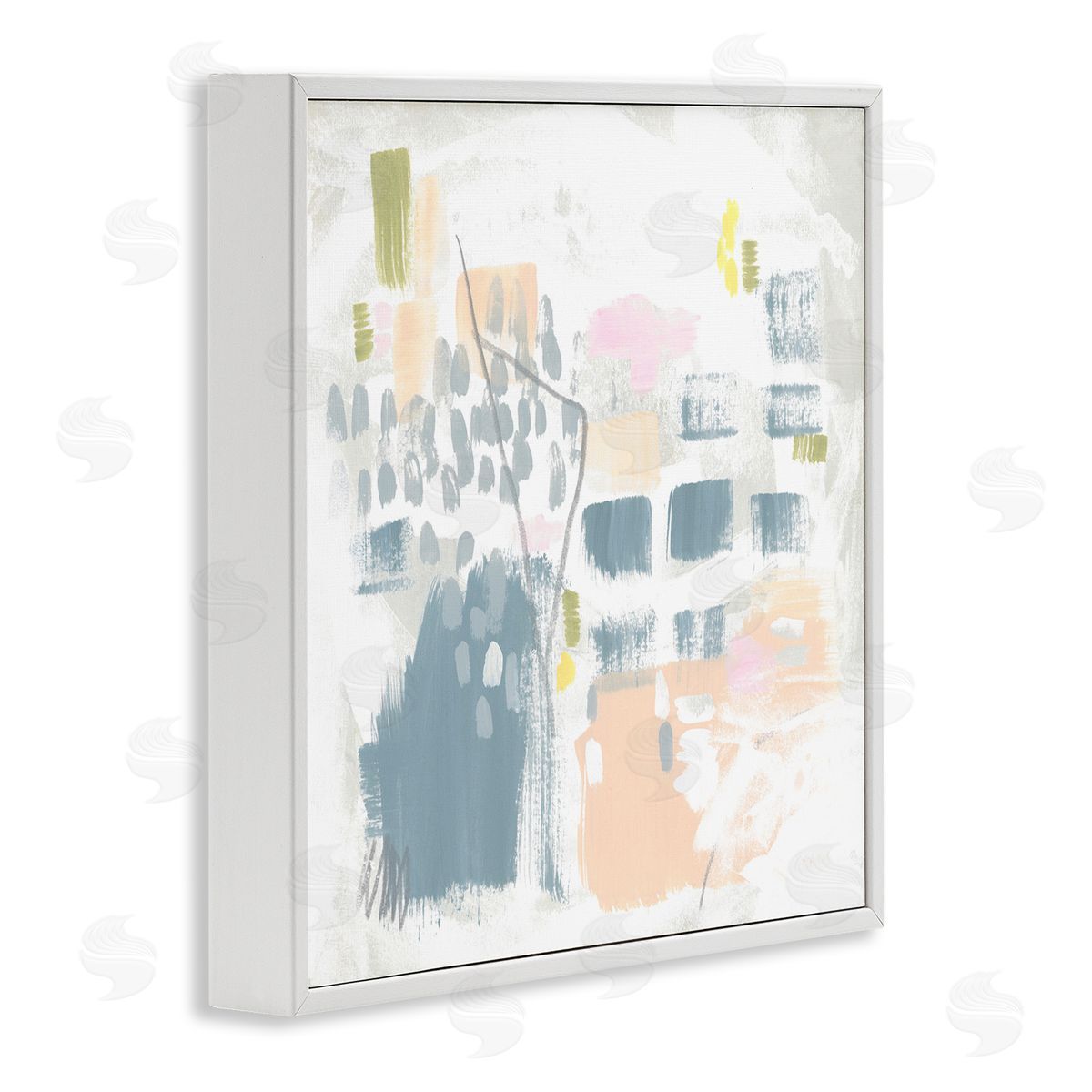 Varied Pastel Patterns White Frame Print Wall Art, Home Decor by June Erica Vess
