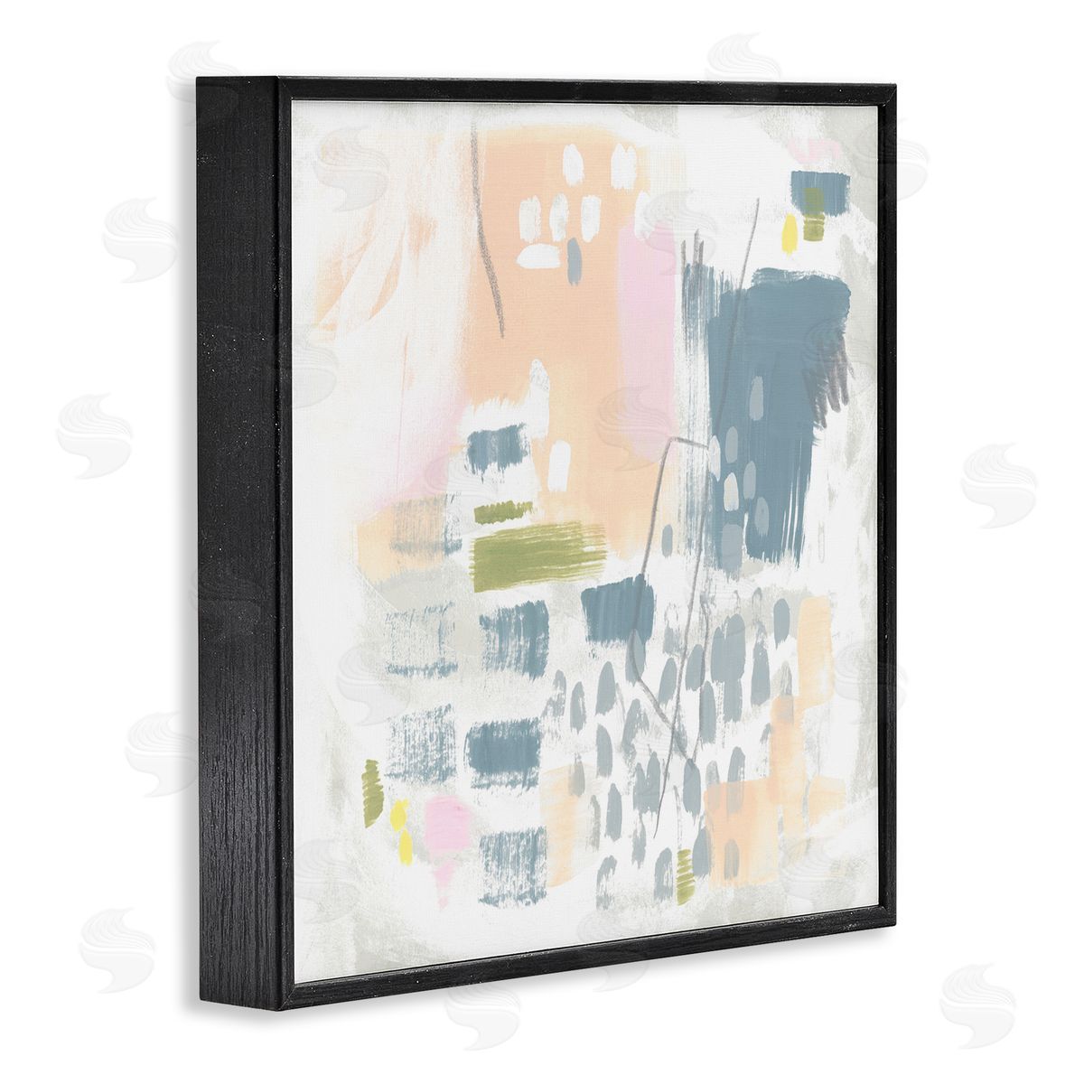 Organic Soft Patterns Black Frame Print Wall Art, Home Decor by June Erica Vess