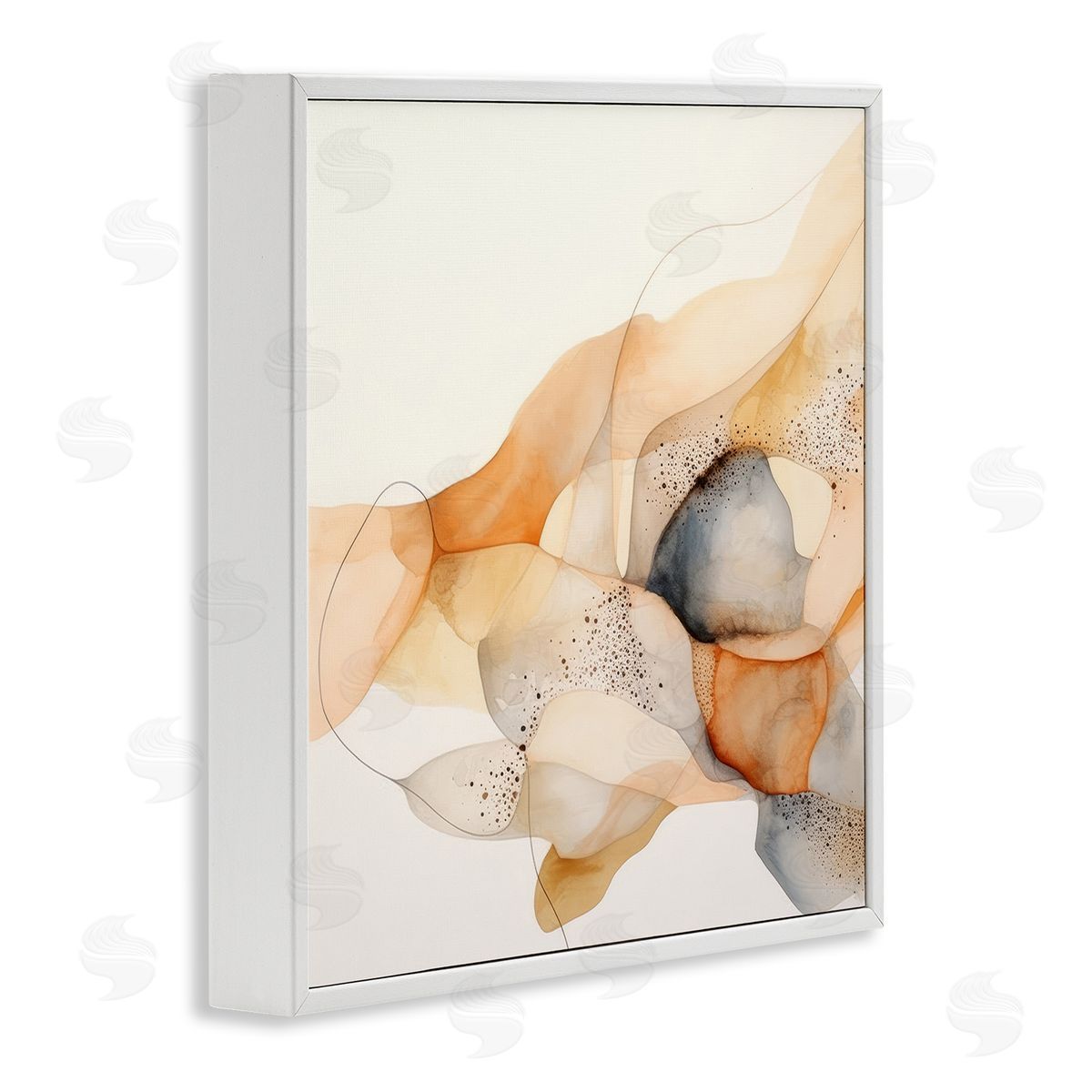 Cascading Fluid Abstract White Frame Print Wall Art, Home Decor by Irena Orlov