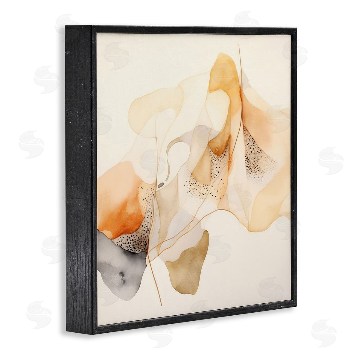 Blush Fluid Abstraction Black Frame Print Wall Art, Home Decor by Irena Orlov