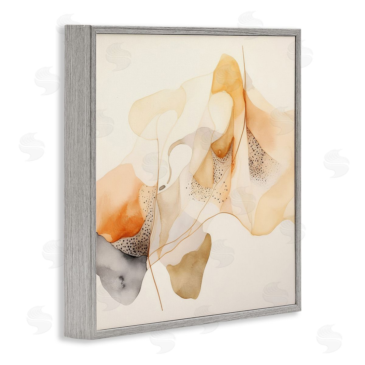 Blush Fluid Abstraction Grey Frame Print Wall Art, Home Decor by Irena Orlov