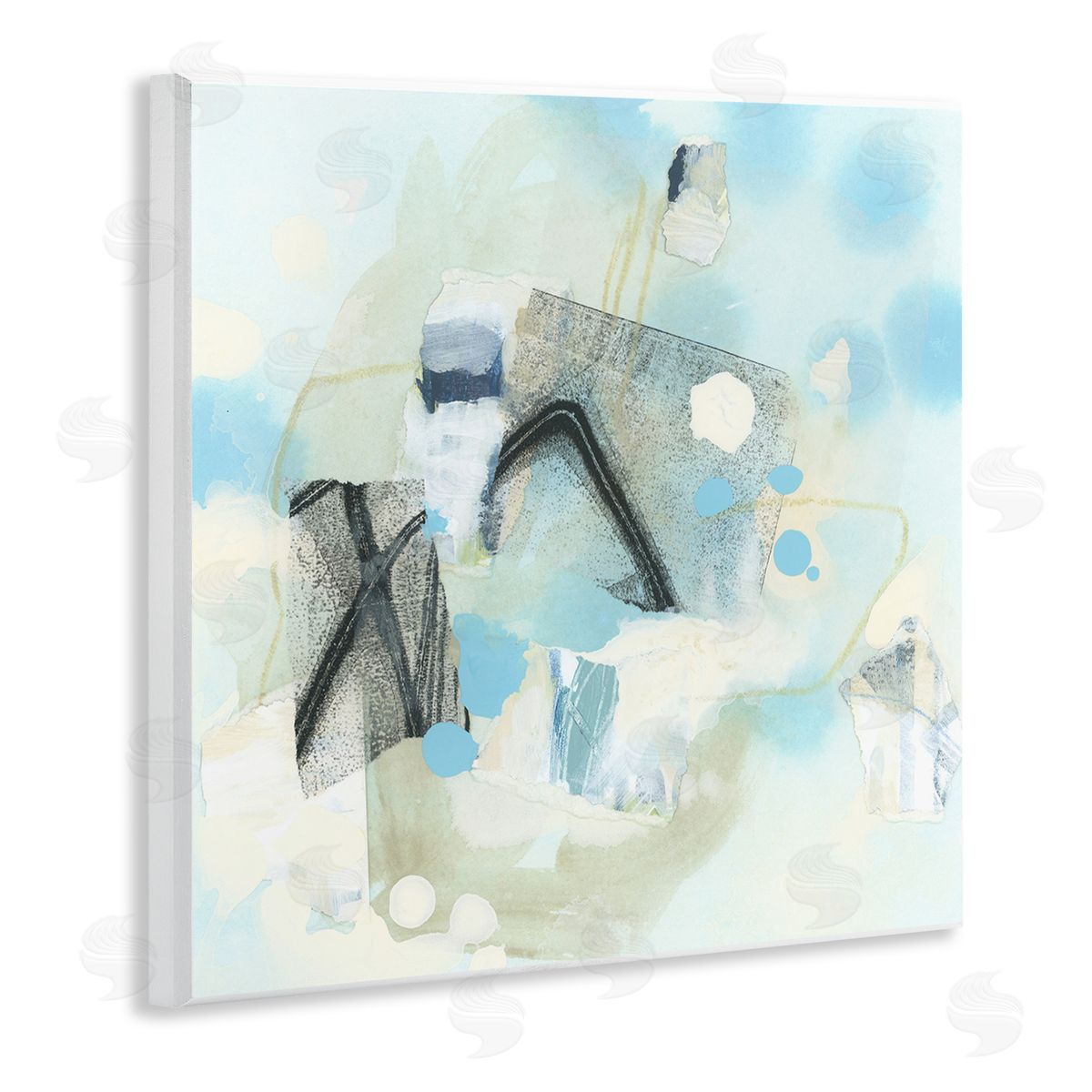 Expressive Blue Abstraction Wood Plaque Wall Art, Home Decor by June Erica Vess