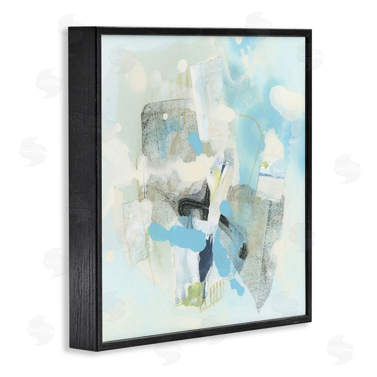 Modern Paint Splash Abstract Black Frame Print Wall Art, Home Decor by June Erica Vess