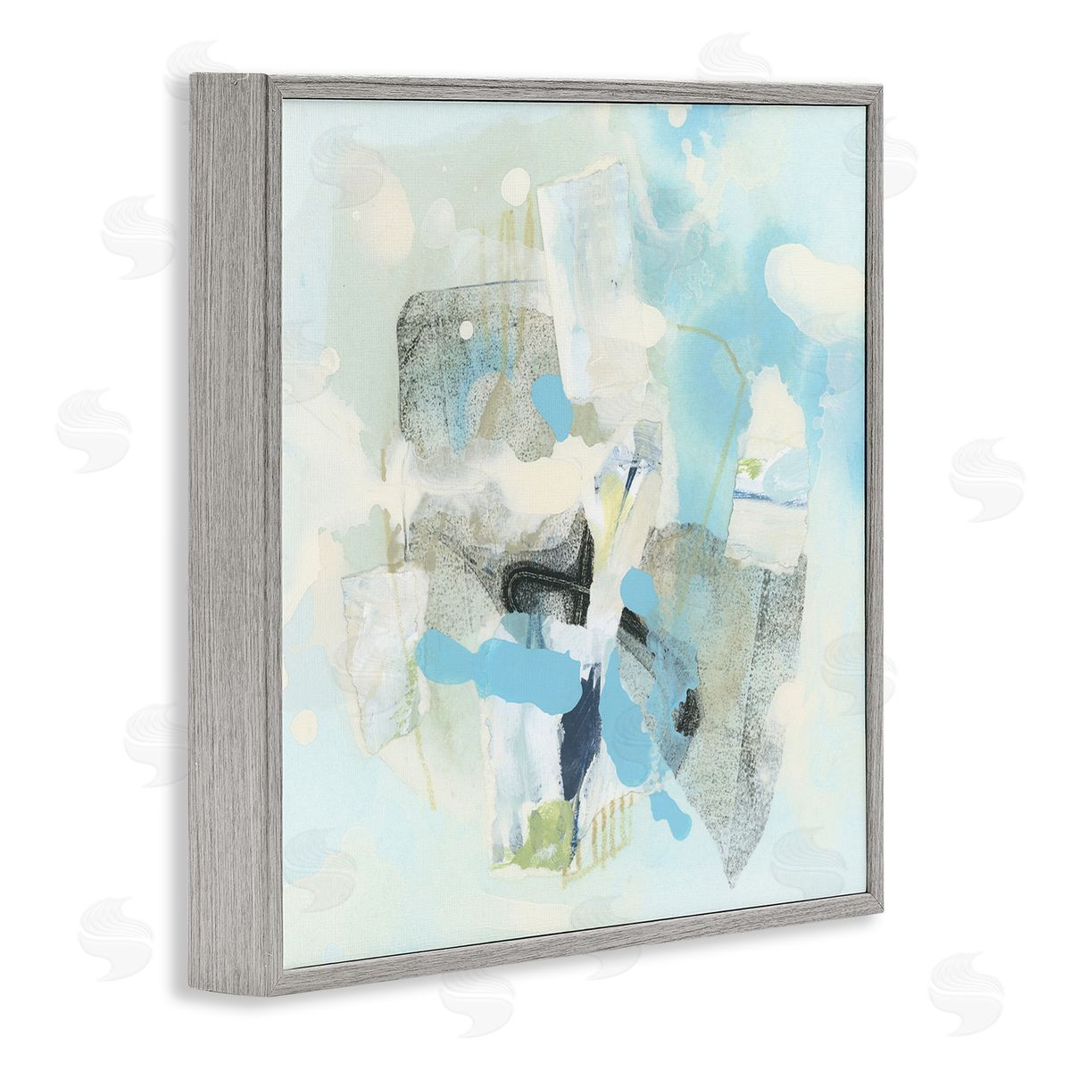 Modern Paint Splash Abstract Grey Frame Print Wall Art, Home Decor by June Erica Vess