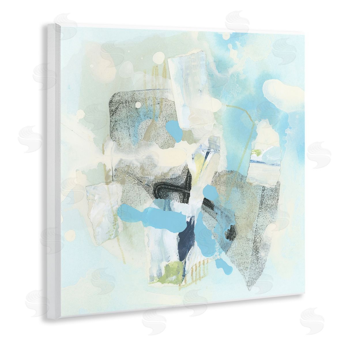 Modern Paint Splash Abstract Wood Plaque Wall Art, Home Decor by June Erica Vess