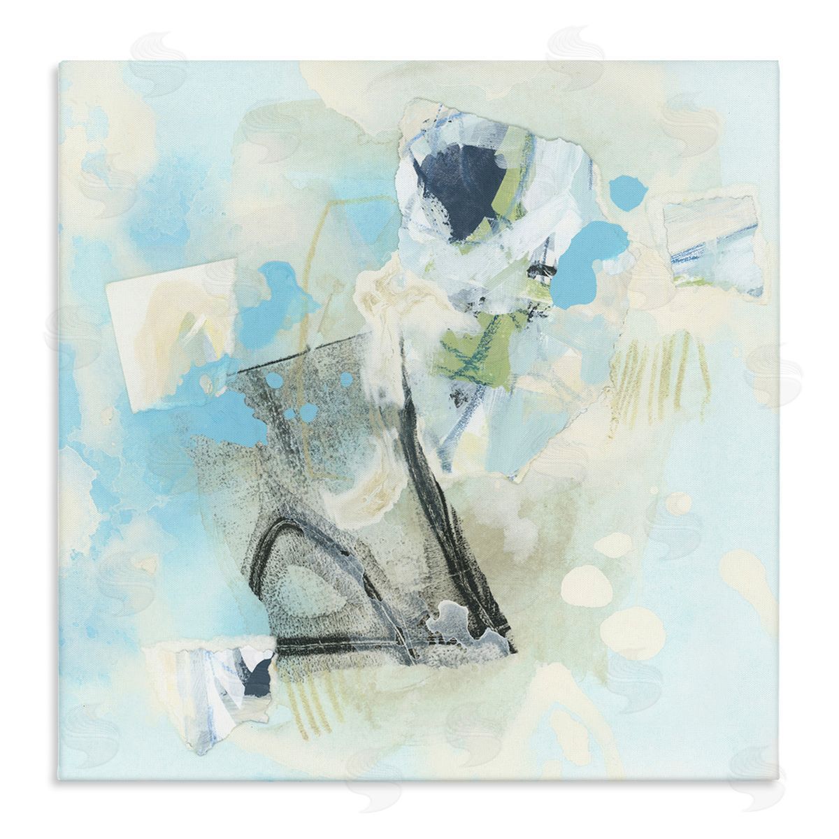 Blue and Grey Abstract Canvas Wall Art, Home Decor by June Erica Vess