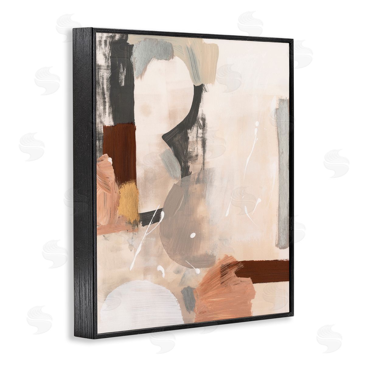 Expressive Rustic Abstract Black Frame Print Wall Art, Home Decor by Victoria Barnes