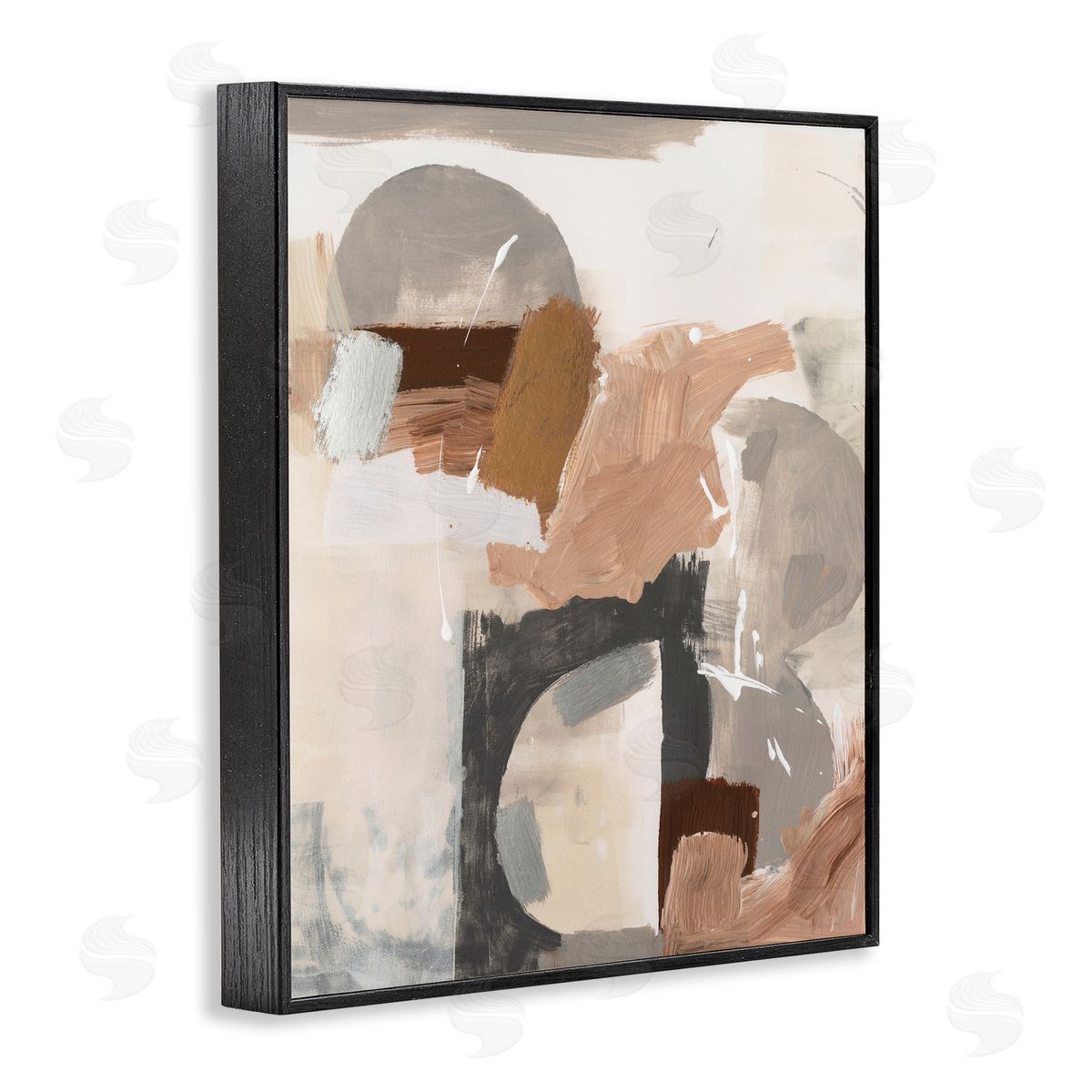Expressive Desert Abstract Black Frame Print Wall Art, Home Decor by Victoria Barnes