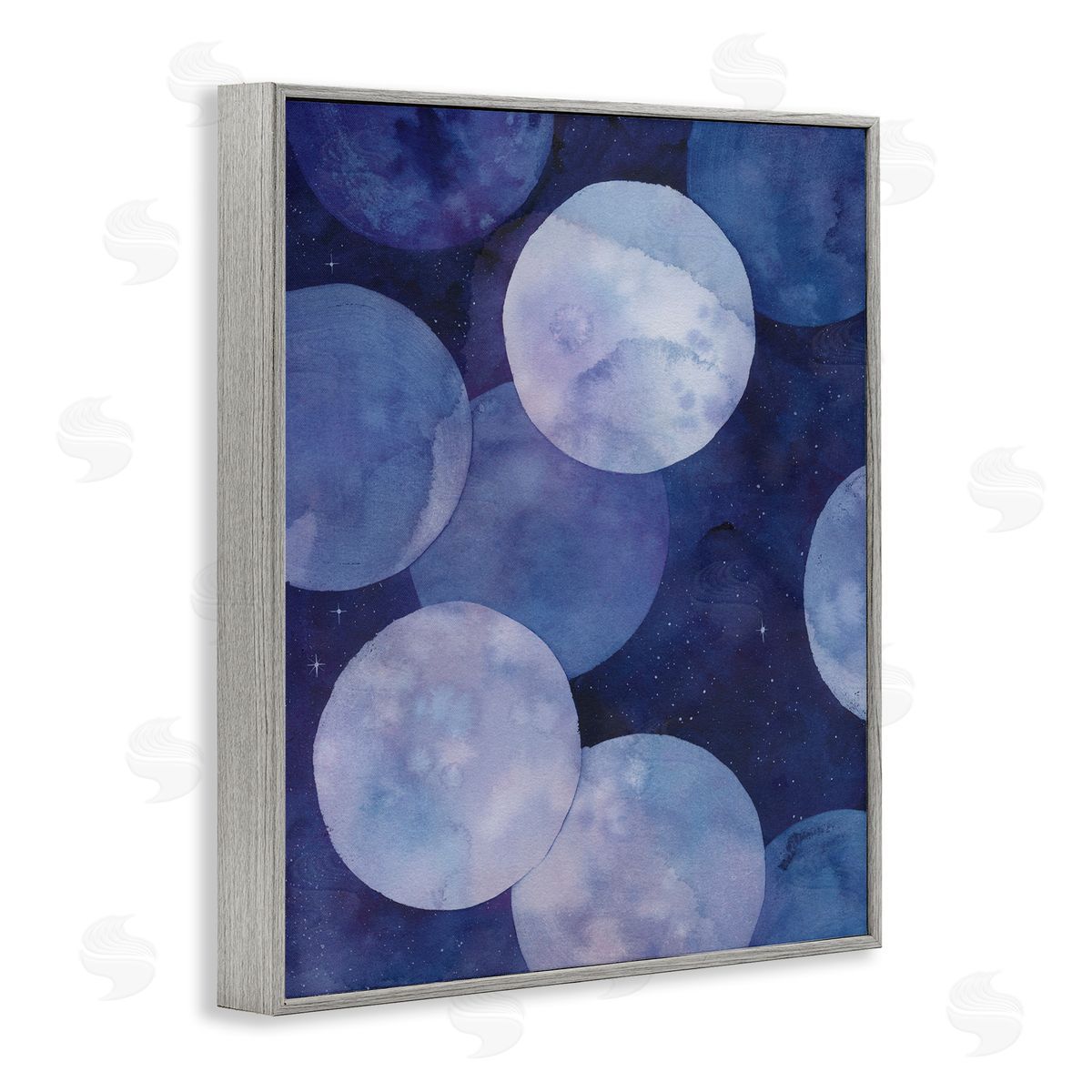 Layered Circles in Space Grey Frame Print Wall Art, Home Decor by Grace Popp